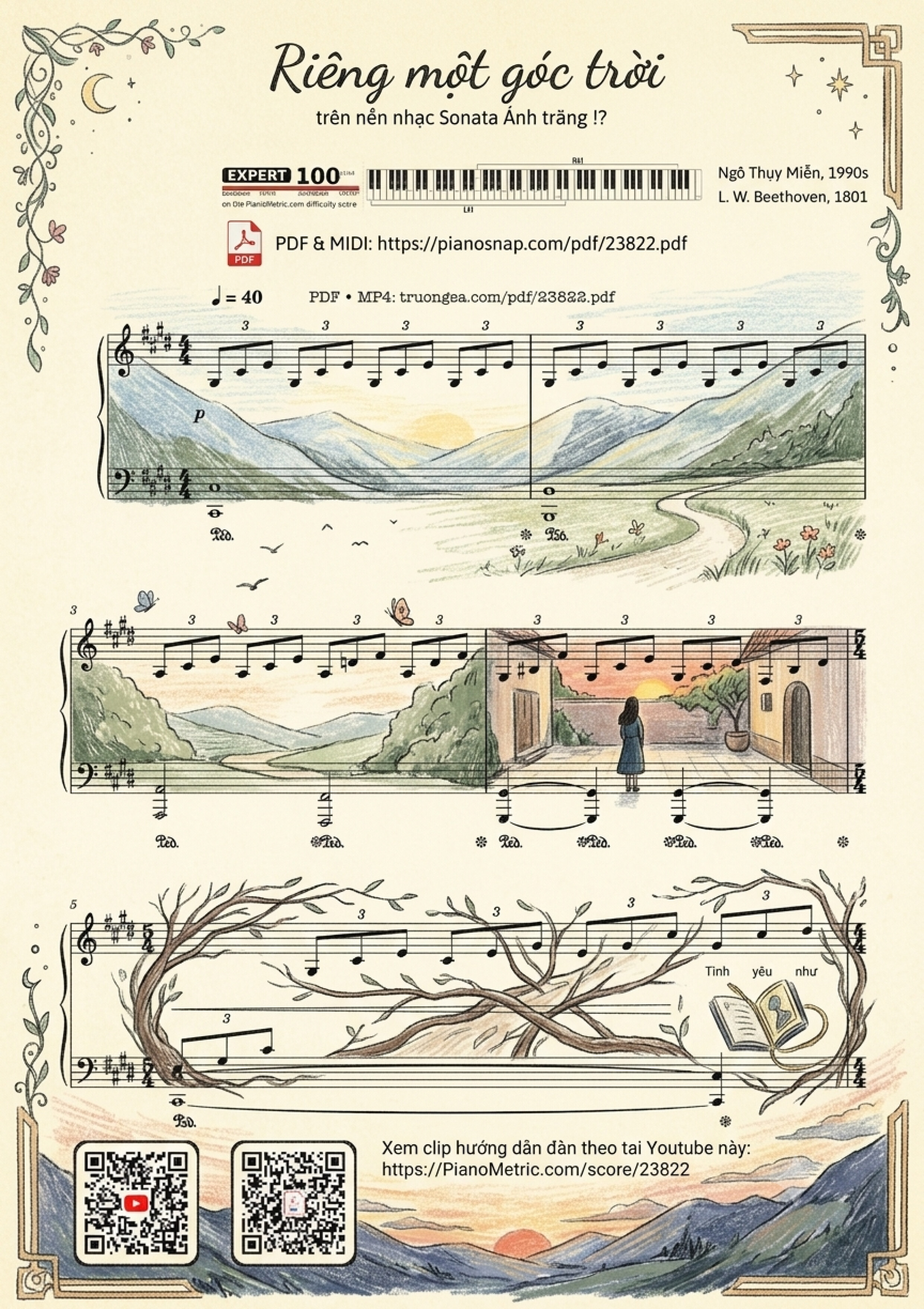 Illustrated Sheet Music Page 10 of the piano sheet music PDF – Riêng một góc trời Sheet Piano by Ngô Thụy Miên