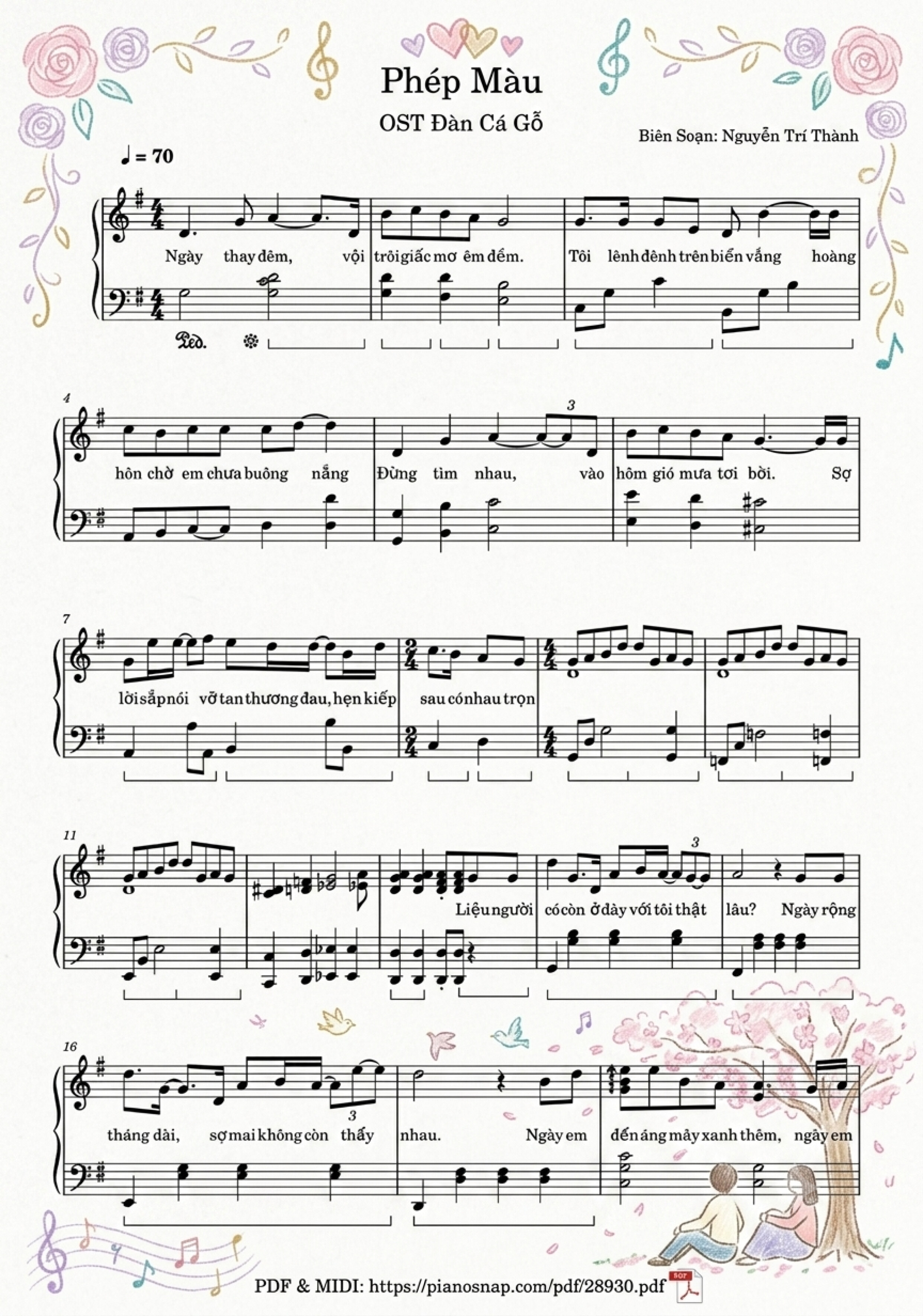 Illustrated Sheet Music Page 2 of the piano sheet music PDF Piano – Phép Màu Piano Có lời Dễ chơi by MAYDAYS