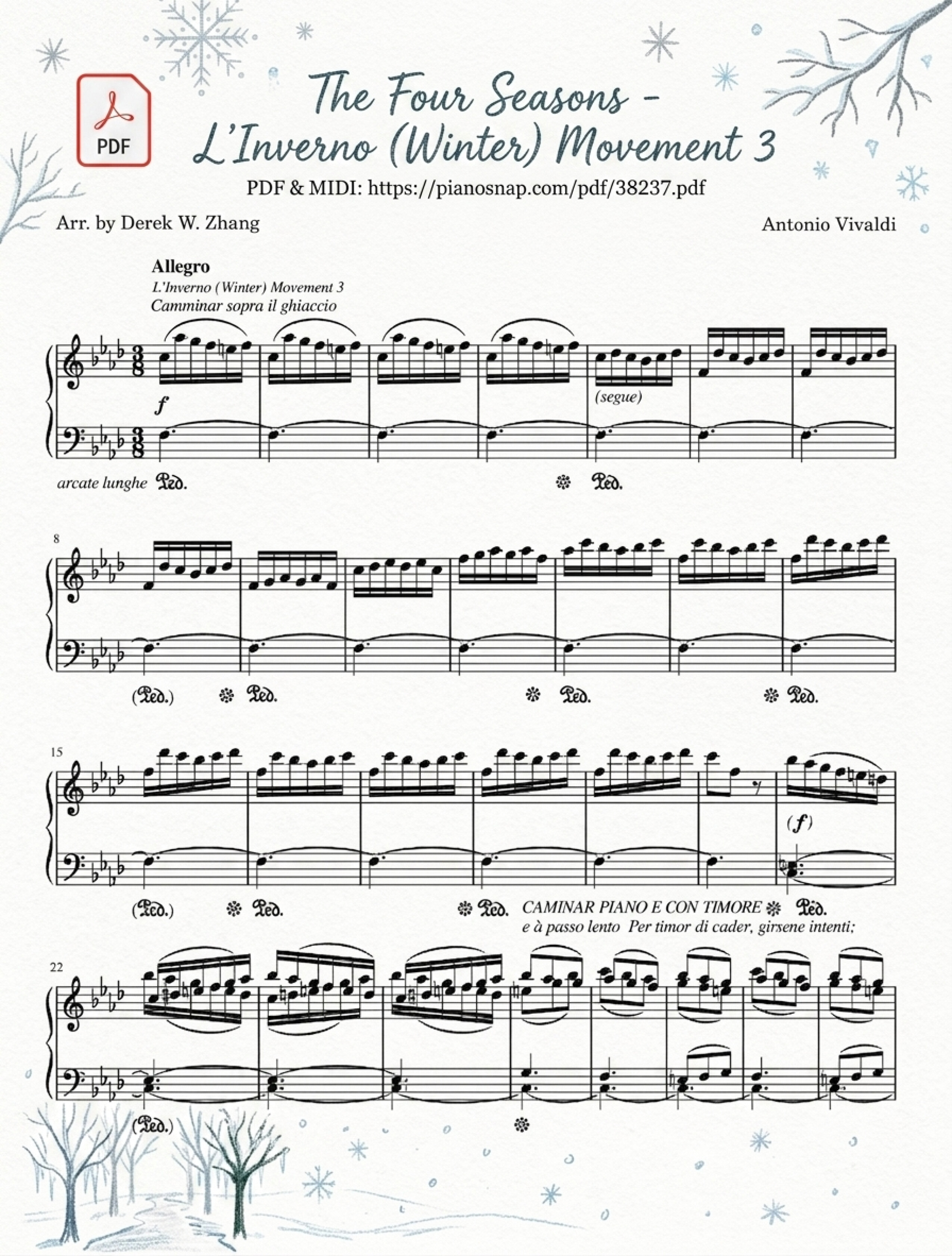 Illustrated Sheet Music Page 6 of the piano sheet music PDF – The Four Seasons - L