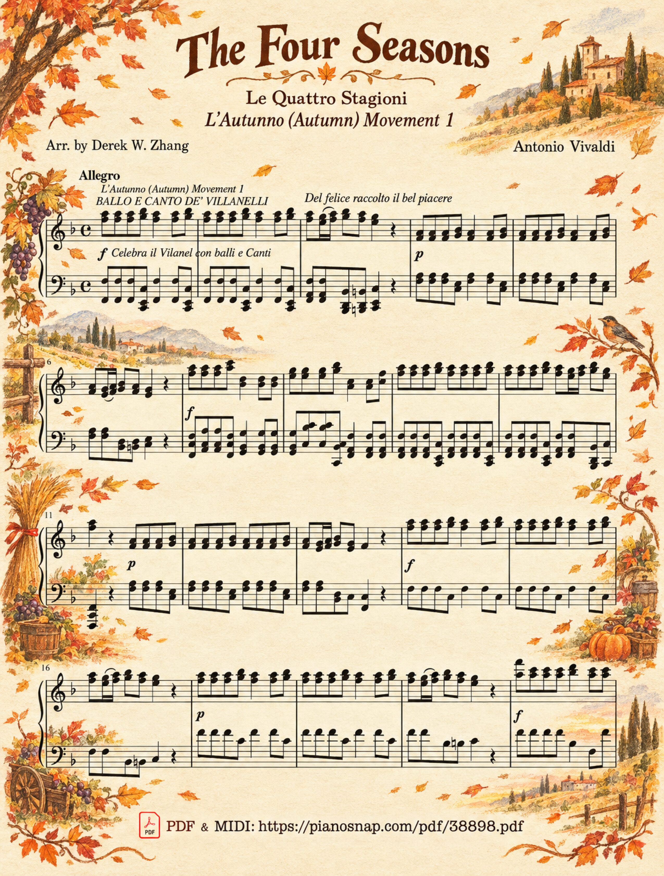 Illustrated Sheet Music Page 7 of the piano sheet music PDF – The Four Seasons - L