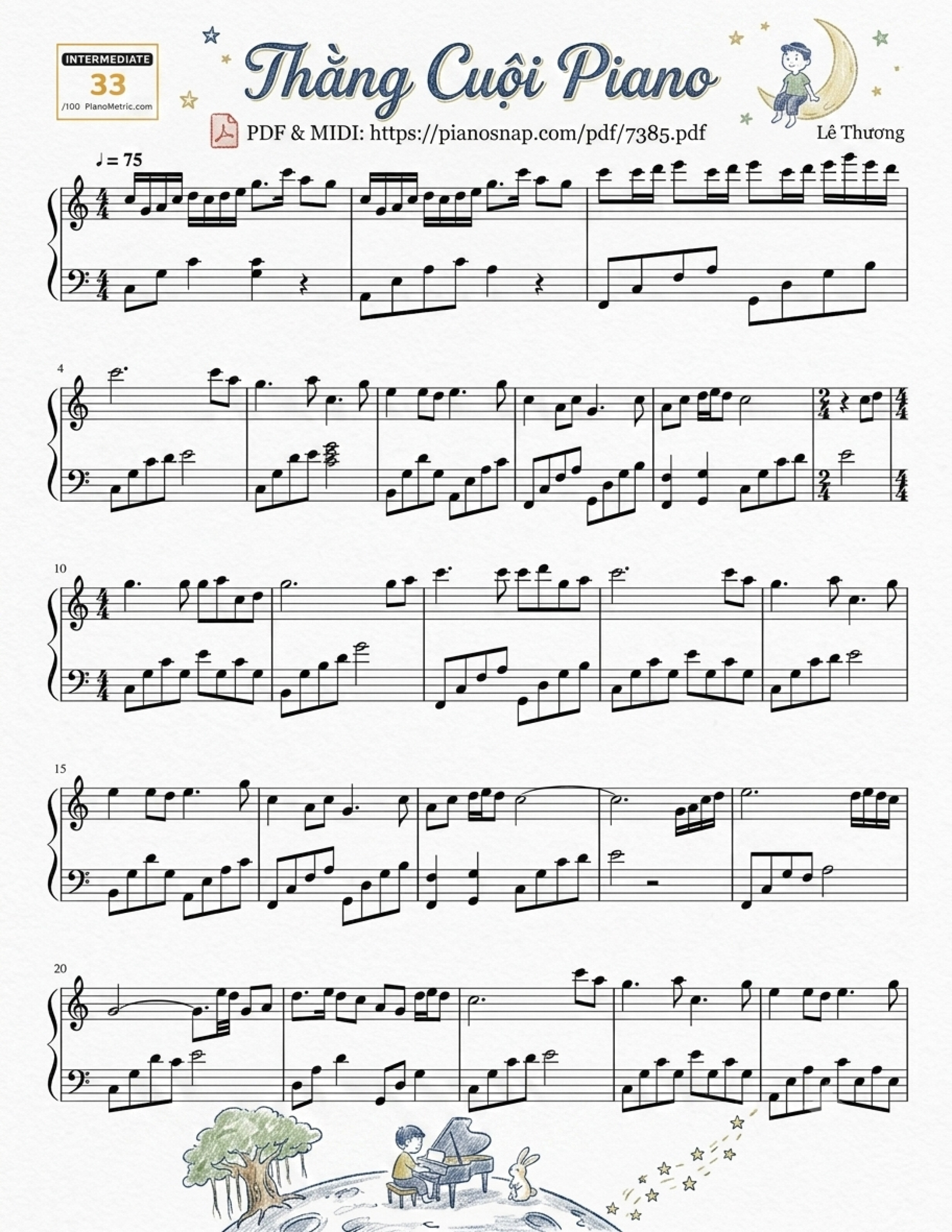 Illustrated Sheet Music Bóng trăng trắng ngà có cây đa to Có thằng cuội già ôm một mối mơ, Trang 2