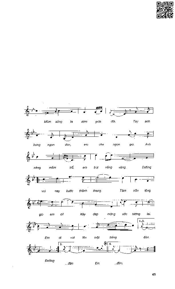 Page 4 of the piano sheet music PDF – Cung đàn mùa xuân by Cao Việt Bách