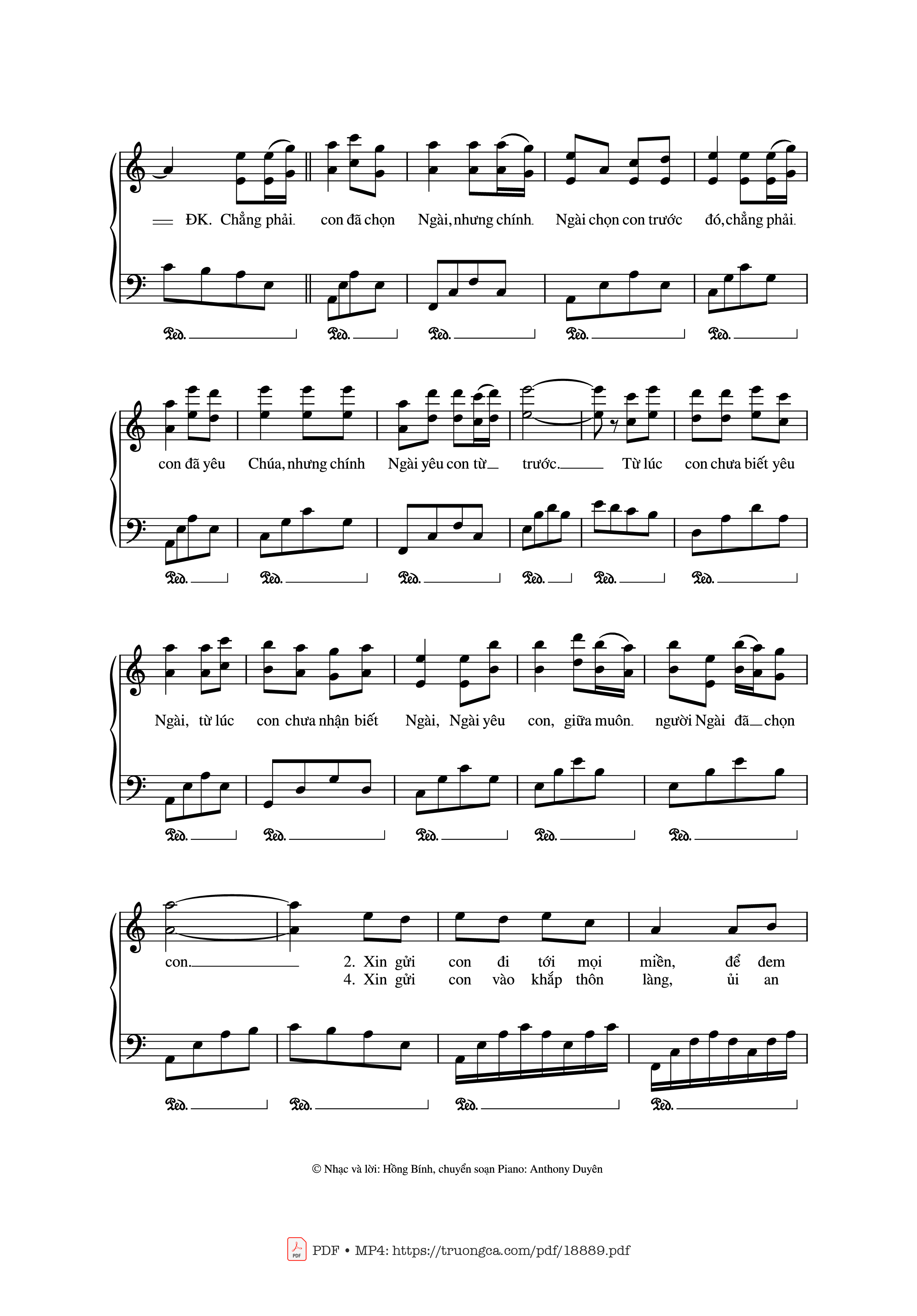 Page 3 of the piano sheet music PDF – Chính Chúa Chọn Con Piano by Hồng Bính - Anthony Duyên