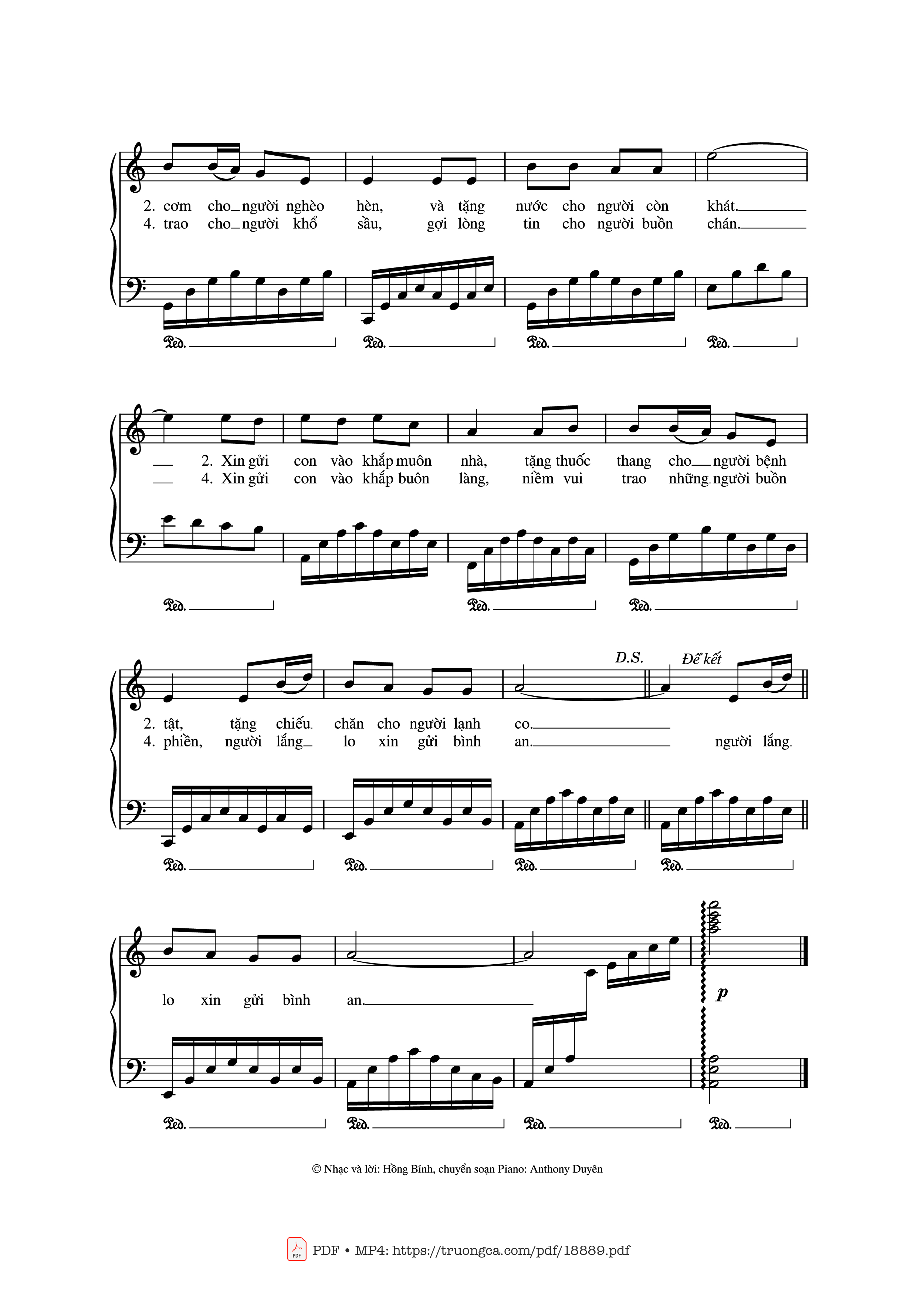 Page 4 of the piano sheet music PDF – Chính Chúa Chọn Con Piano by Hồng Bính - Anthony Duyên