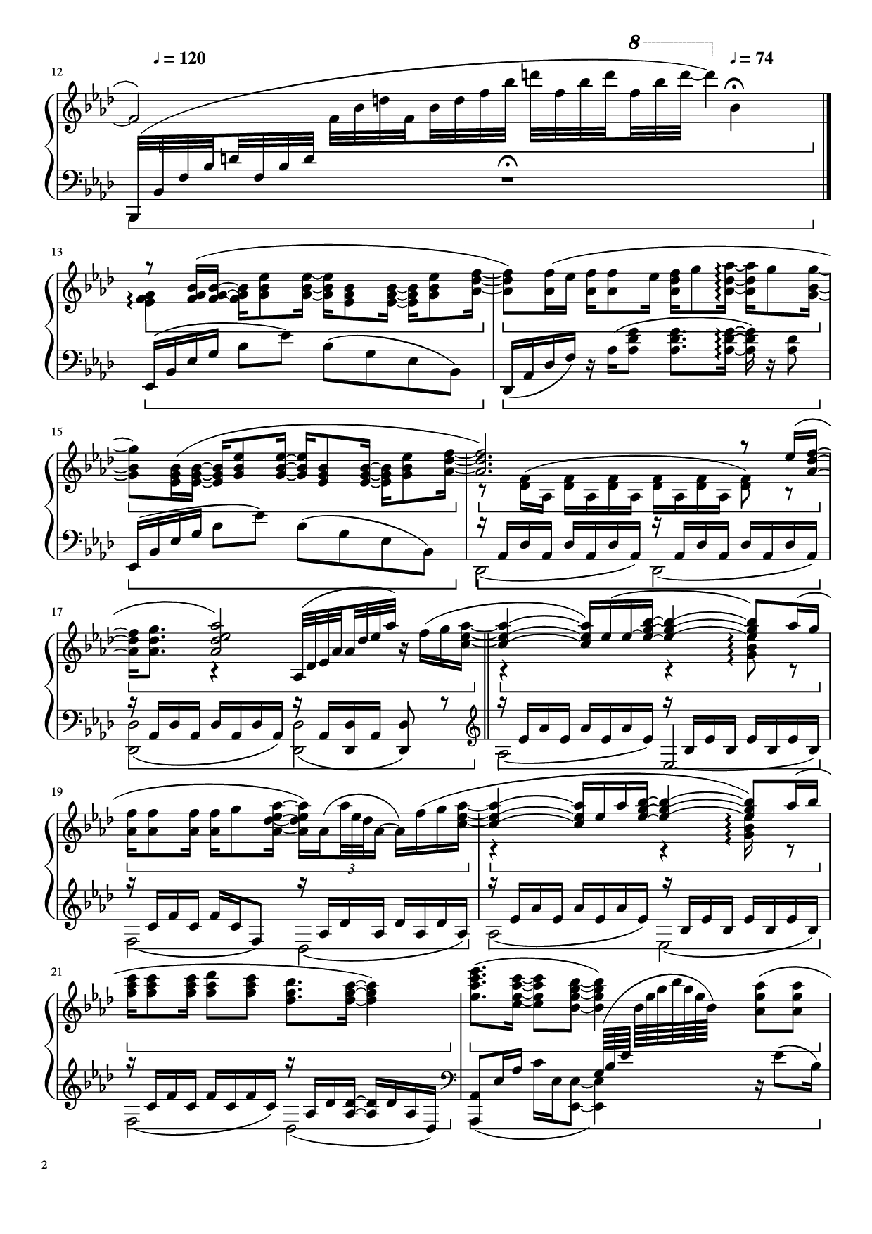 Page 2 of the piano sheet music PDF Piano – Let It Go (Disney