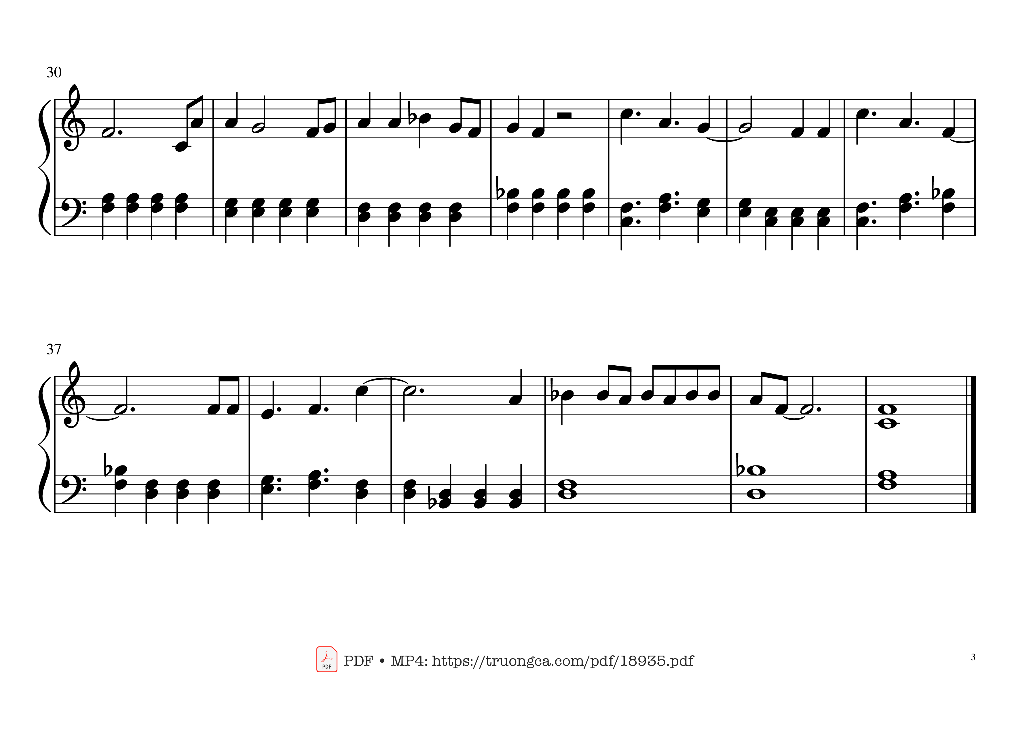 Page 3 of the piano sheet music PDF Piano – Let It Go Piano (kid) by C. Beck
