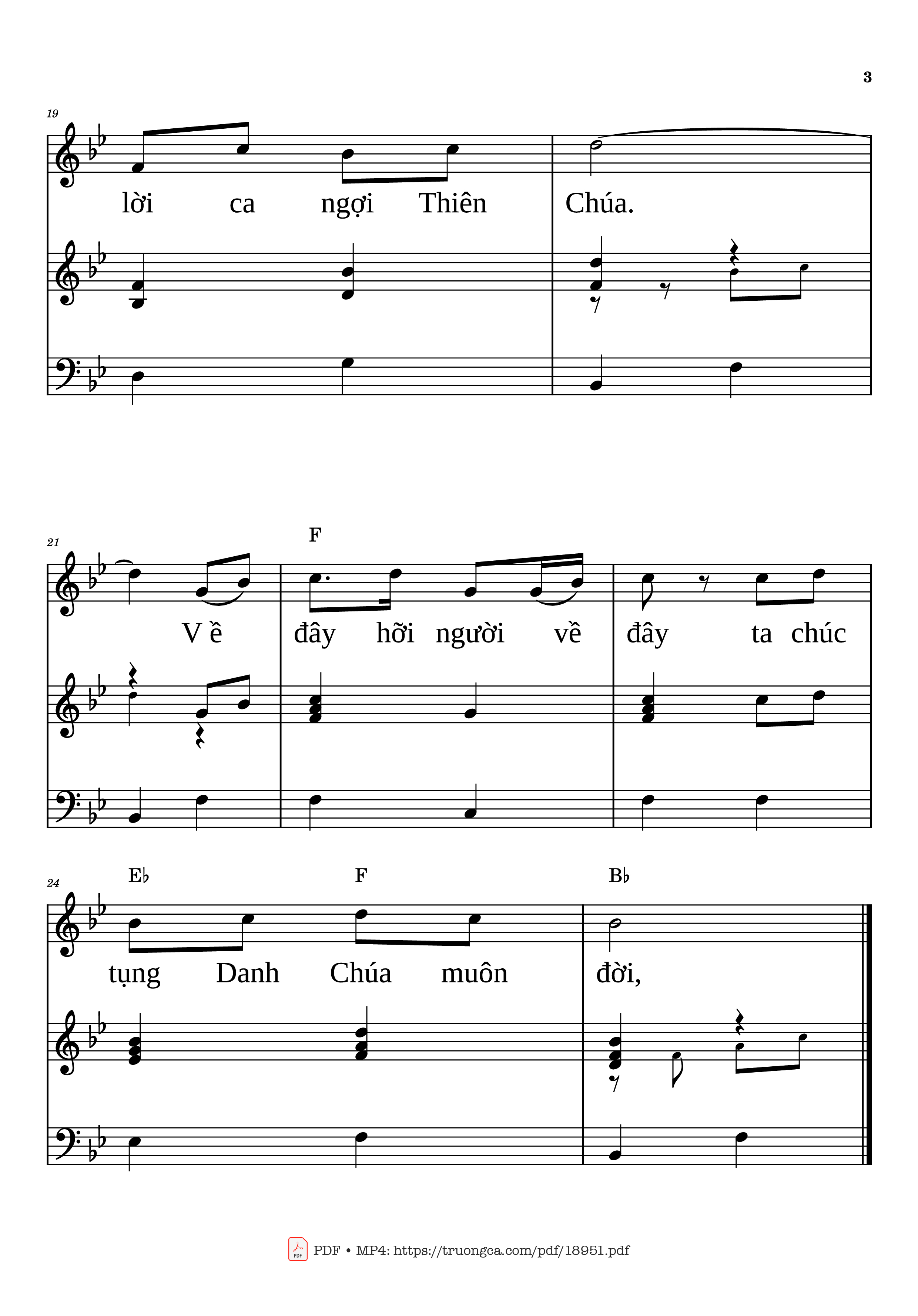 Page 3 of the piano sheet music PDF – Về đây Hỡi Người Piano đệm hát by Lan Thanh