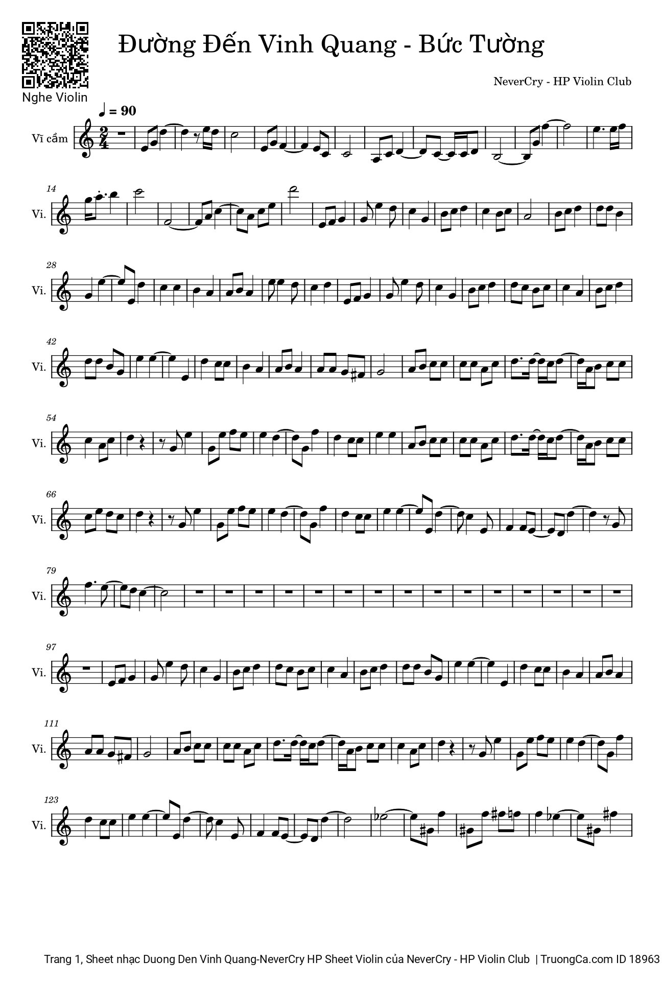 Page 1 of the piano sheet music PDF Guitar Tab – Đường Đến Ngày Vinh Quang by Trần Lập