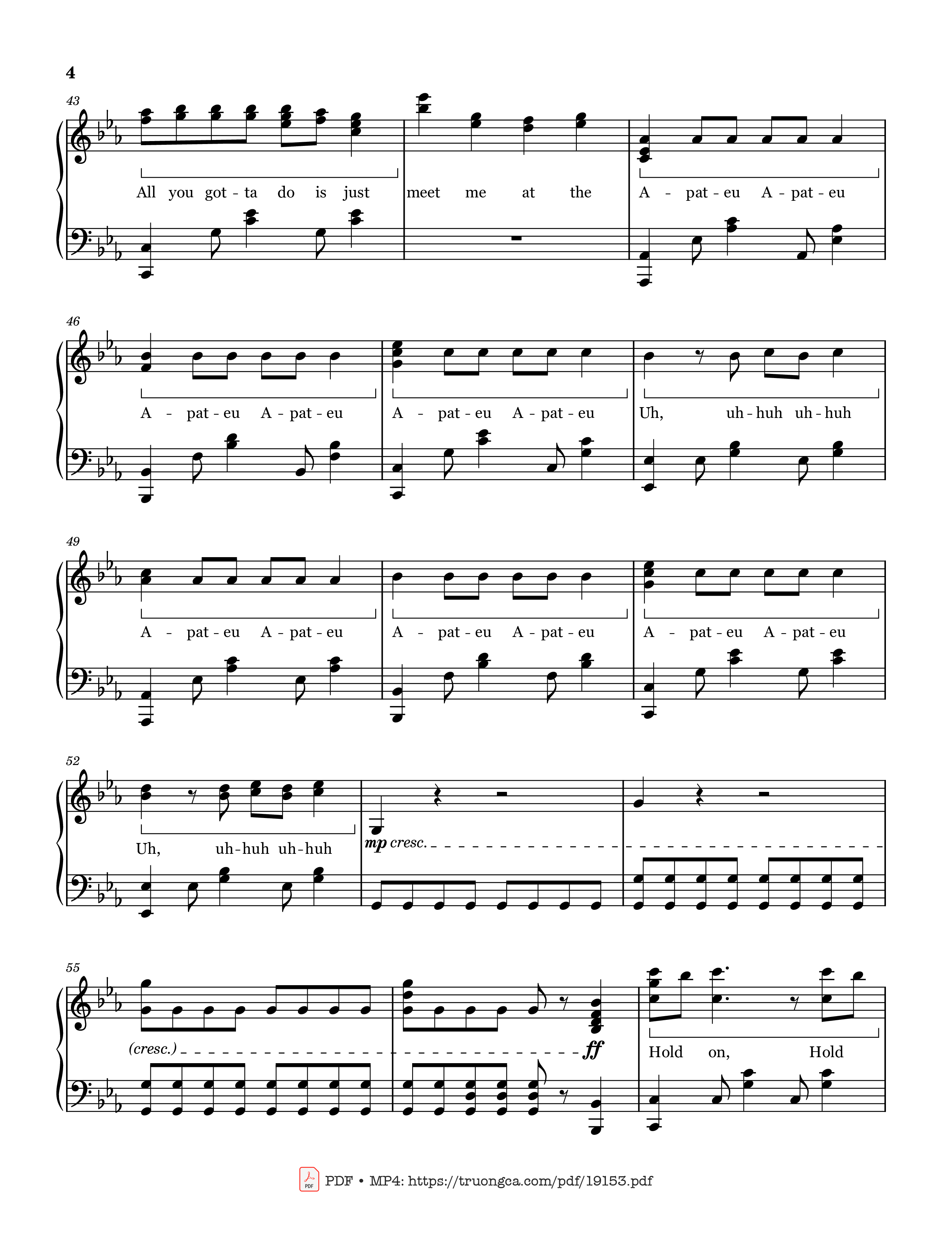 Page 4 of the piano sheet music PDF – APT Rosé Sheet Piano by ROSÉ