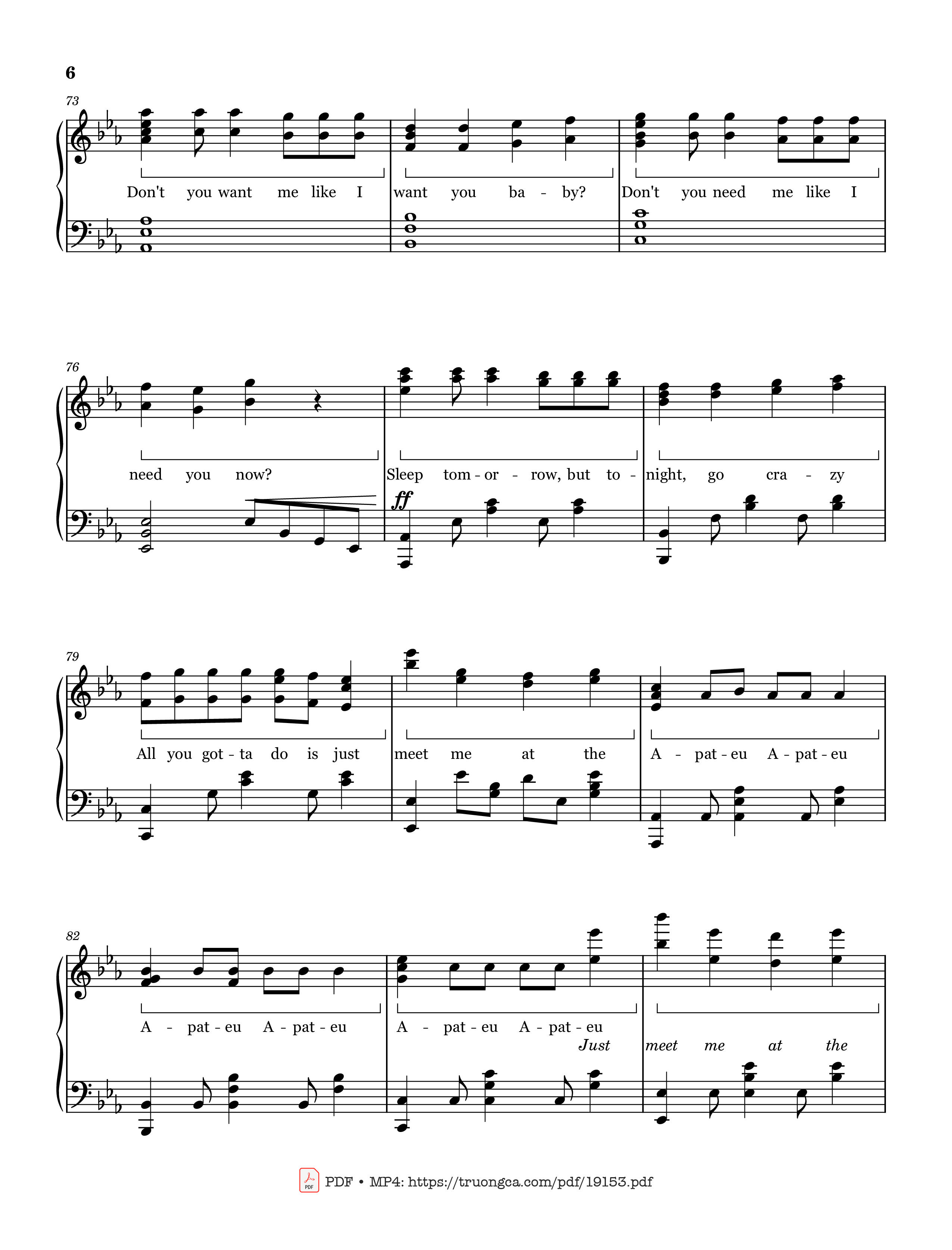 Page 6 of the piano sheet music PDF – APT Rosé Sheet Piano by ROSÉ