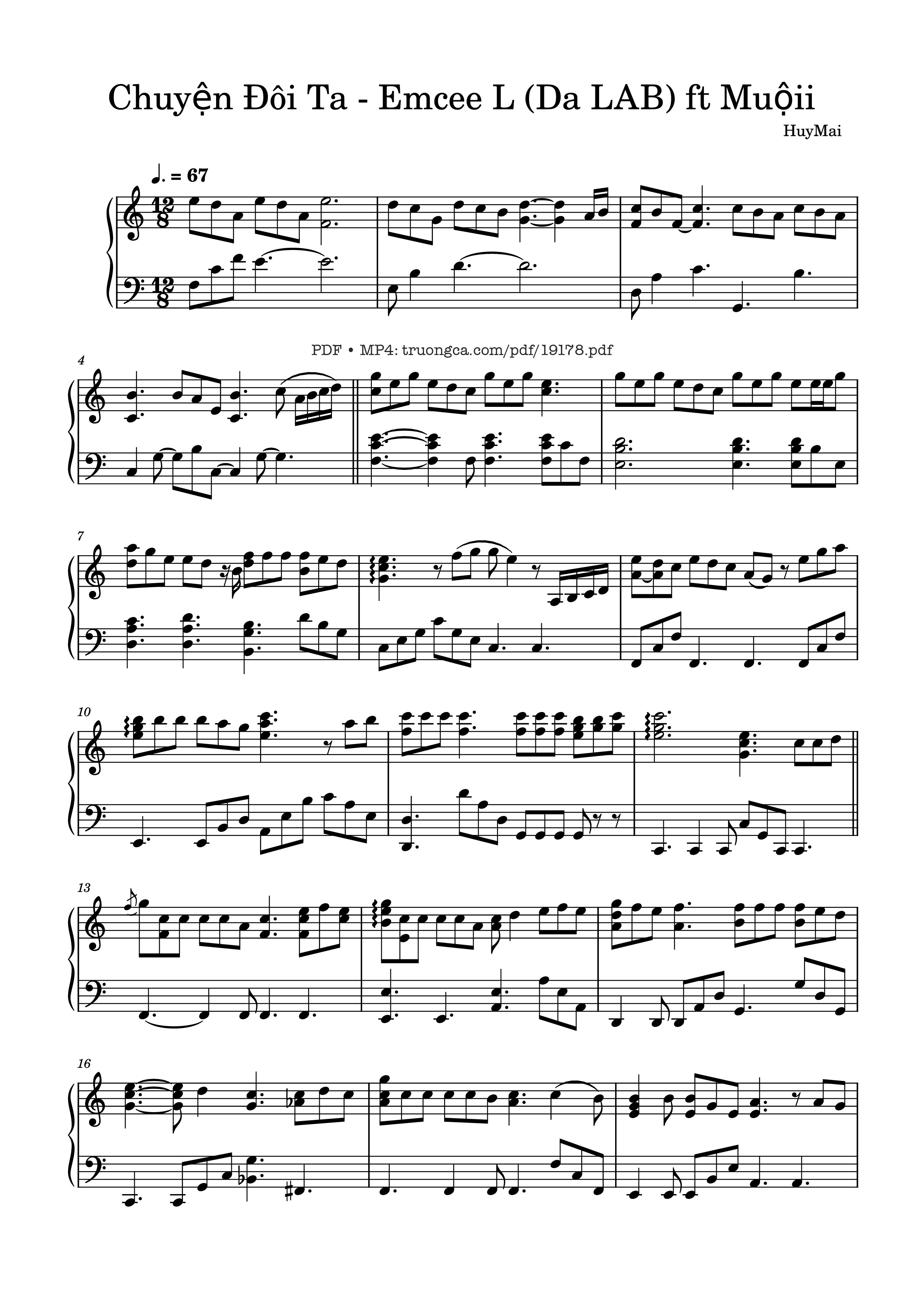 Page 1 of the piano sheet music PDF – Chuyện Đôi Ta Sheet Piano by Emcee L