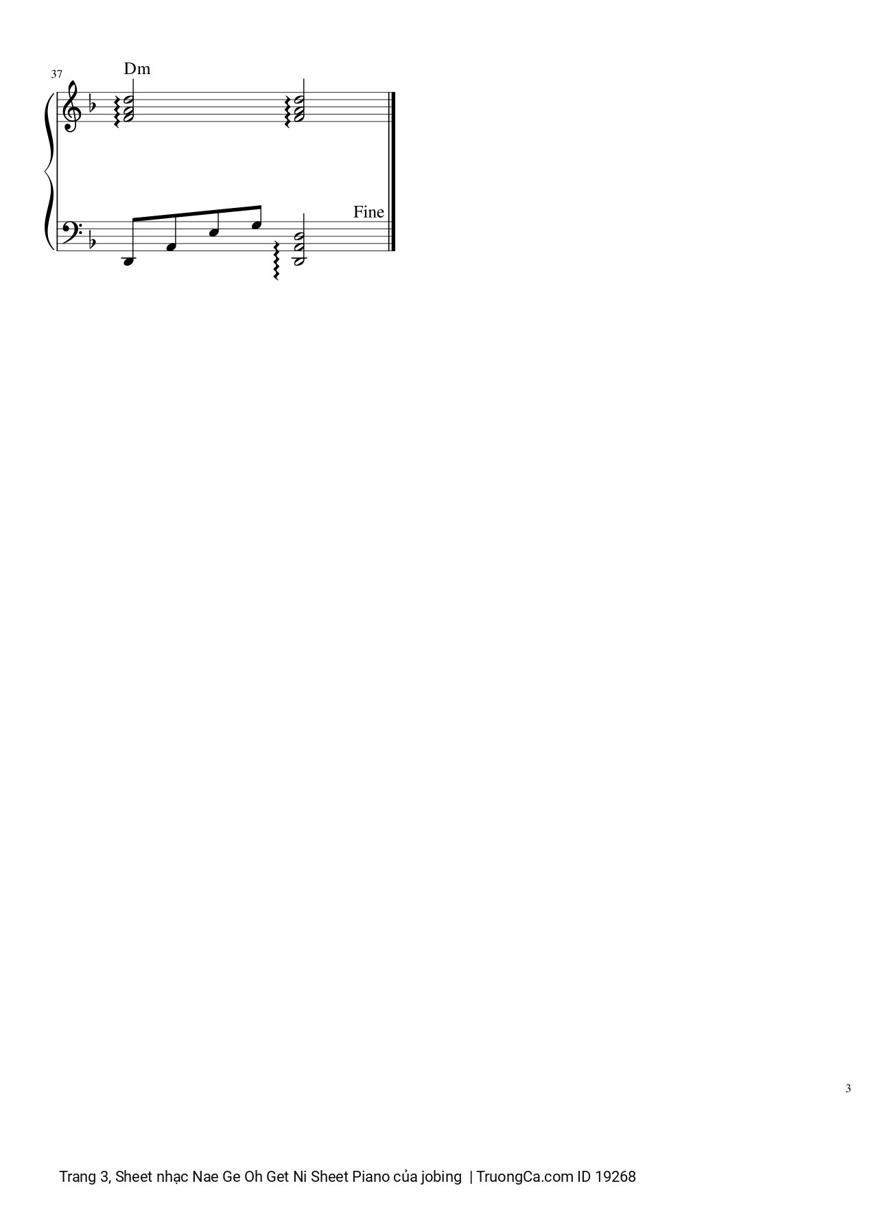 Page 3 of the piano sheet music PDF – Nae Ge Oh Get Ni Sheet Piano by Jobing