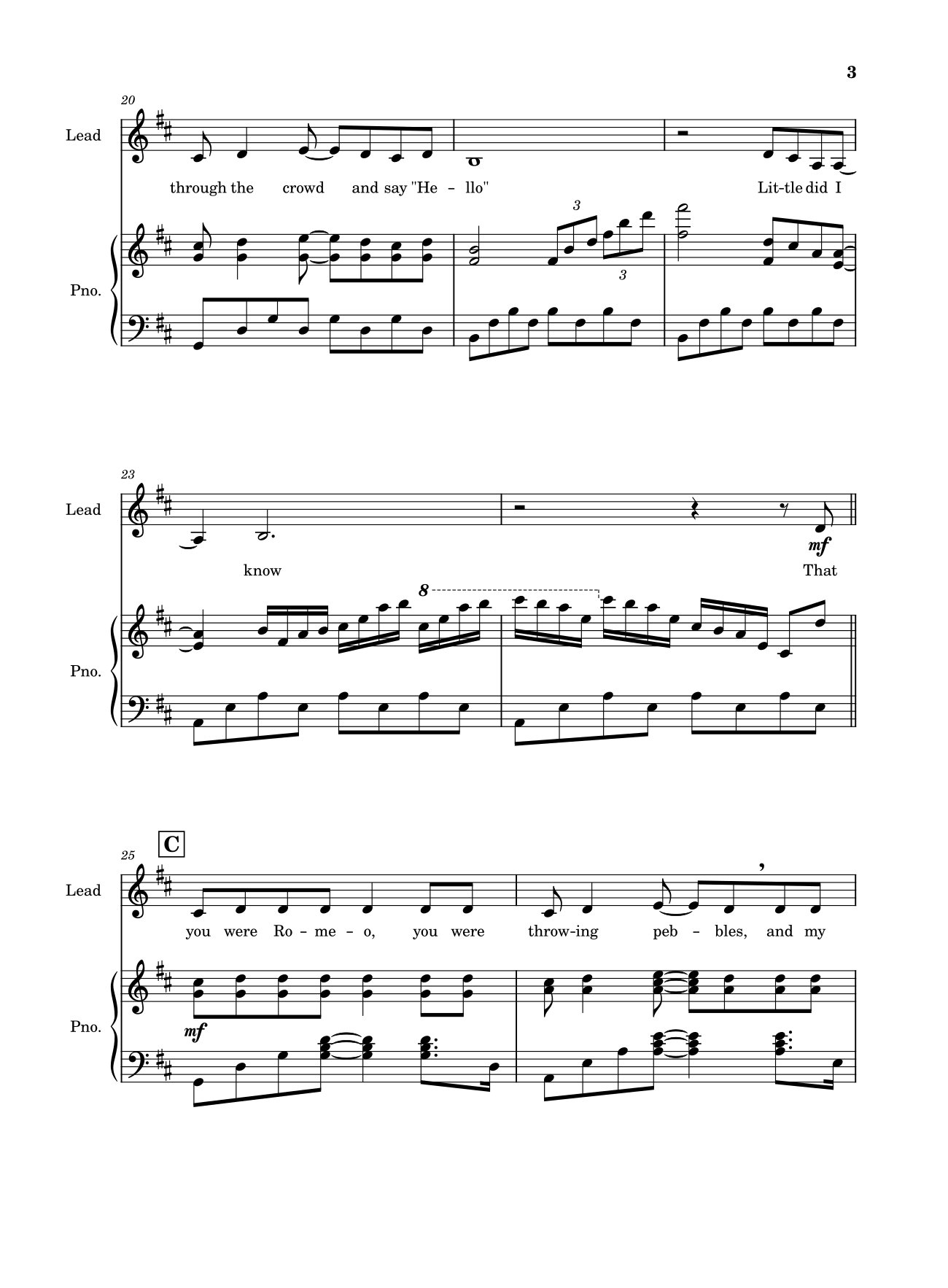 Page 3 of the piano sheet music PDF – Love Story (Taylor