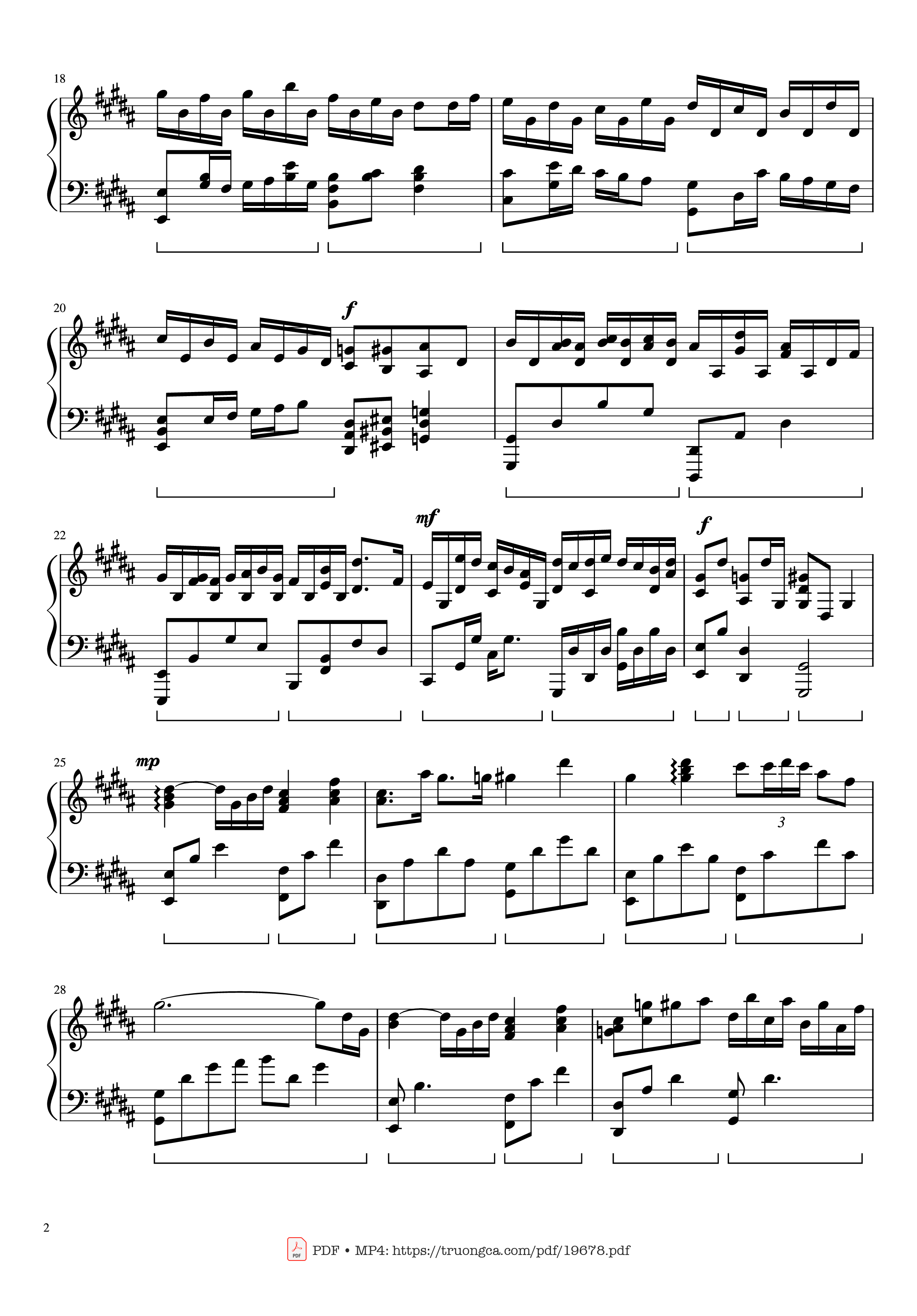 Page 2 of the piano sheet music PDF – Flower Dance Sheet Piano by DJ Okawari