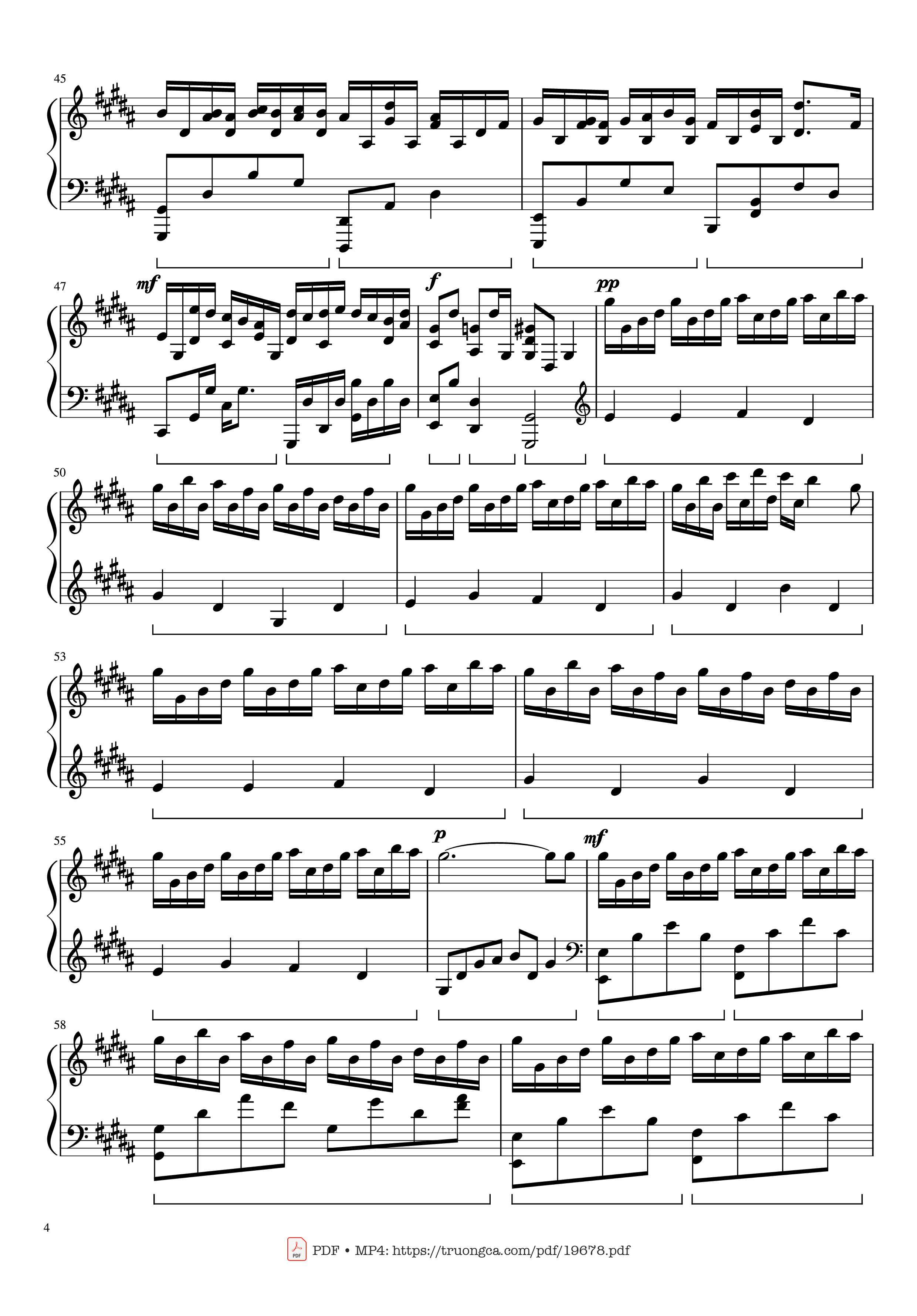 Page 4 of the piano sheet music PDF – Flower Dance Sheet Piano by DJ Okawari