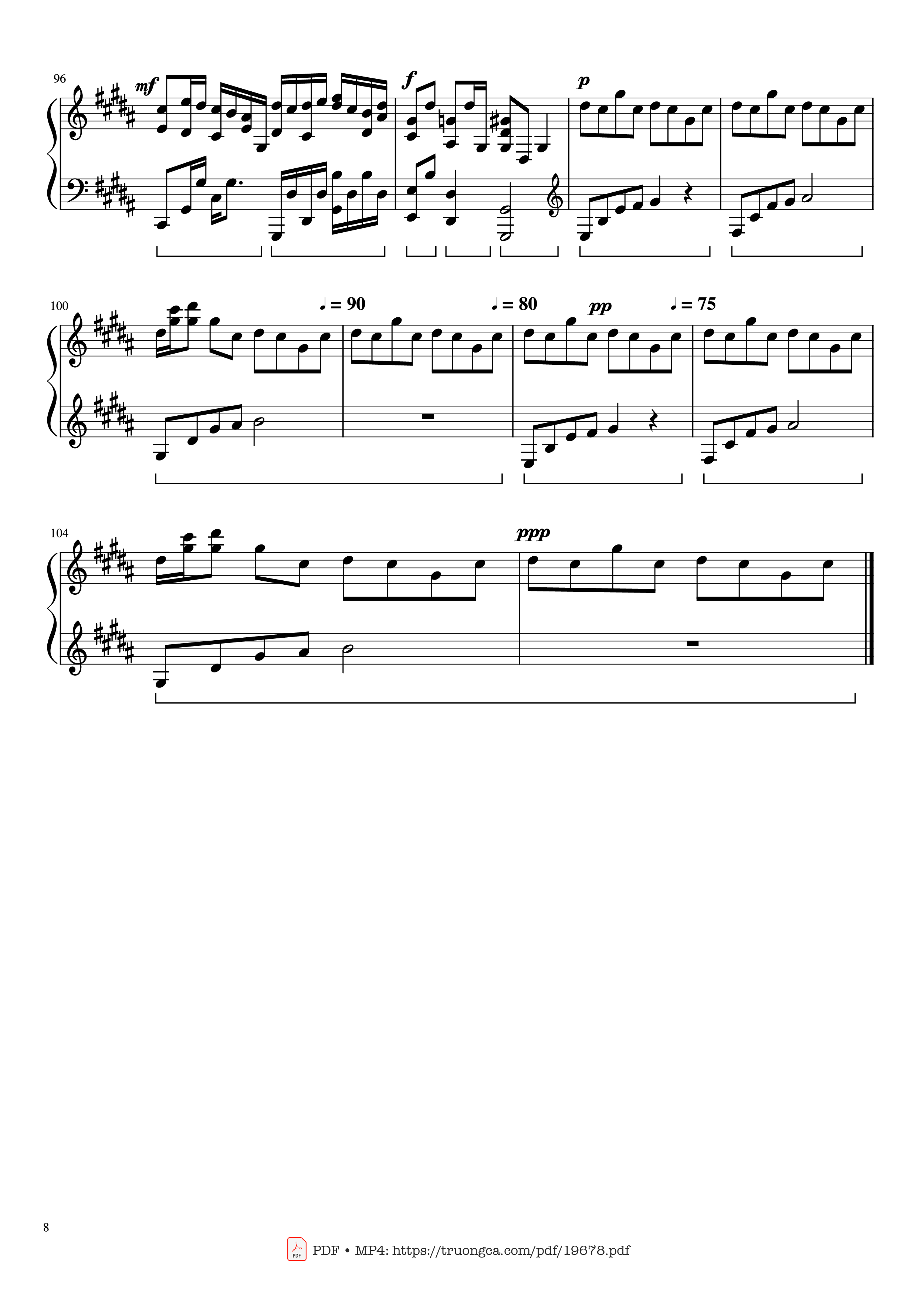 Page 8 of the piano sheet music PDF – Flower Dance Sheet Piano by DJ Okawari
