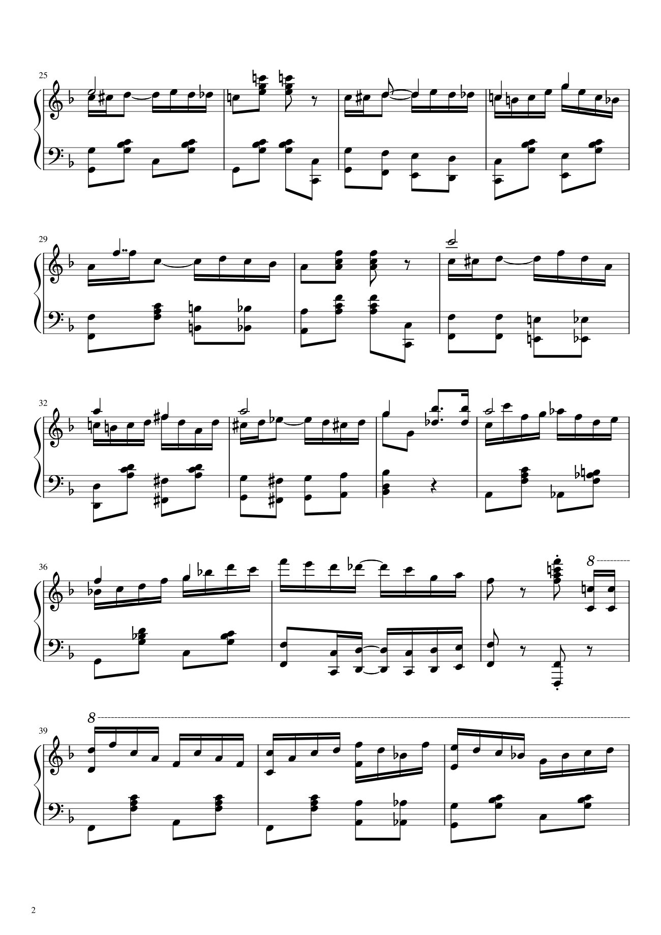 Page 2 of the piano sheet music PDF – Happy Birthday To You Sheet Piano Variations by Hazel Nguyen