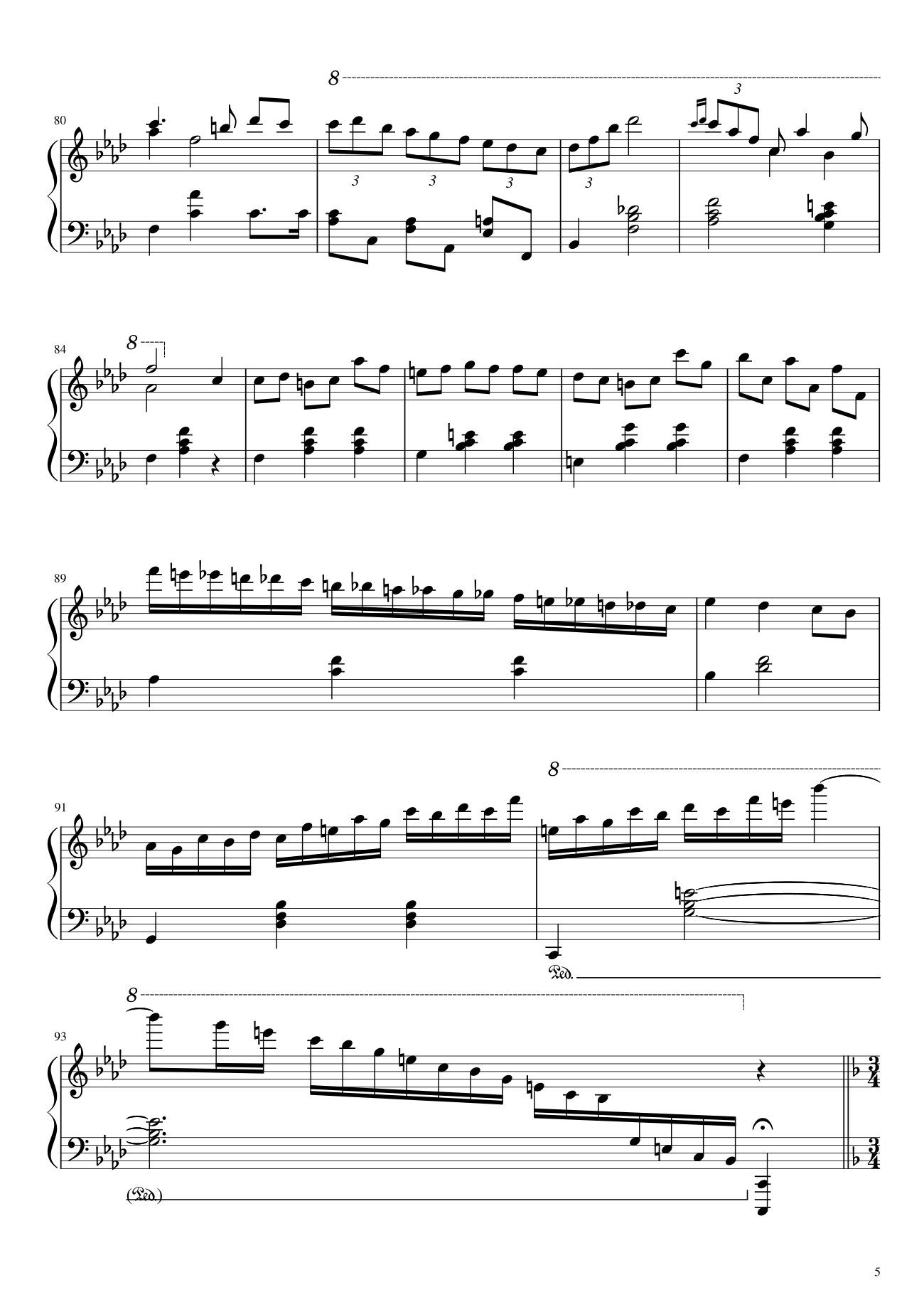 Page 5 of the piano sheet music PDF – Happy Birthday To You Sheet Piano Variations by Hazel Nguyen