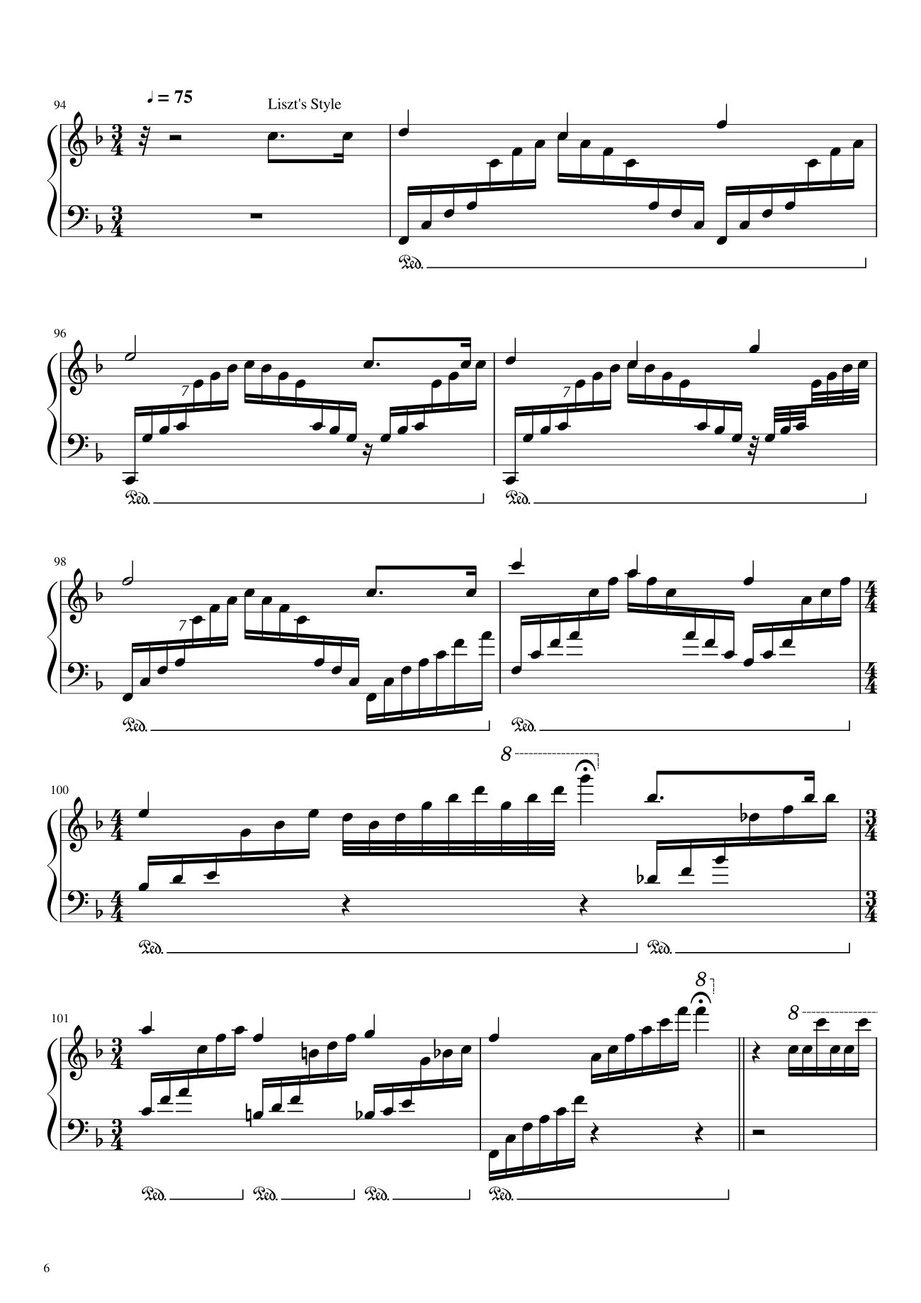 Page 6 of the piano sheet music PDF – Happy Birthday To You Sheet Piano Variations by Hazel Nguyen