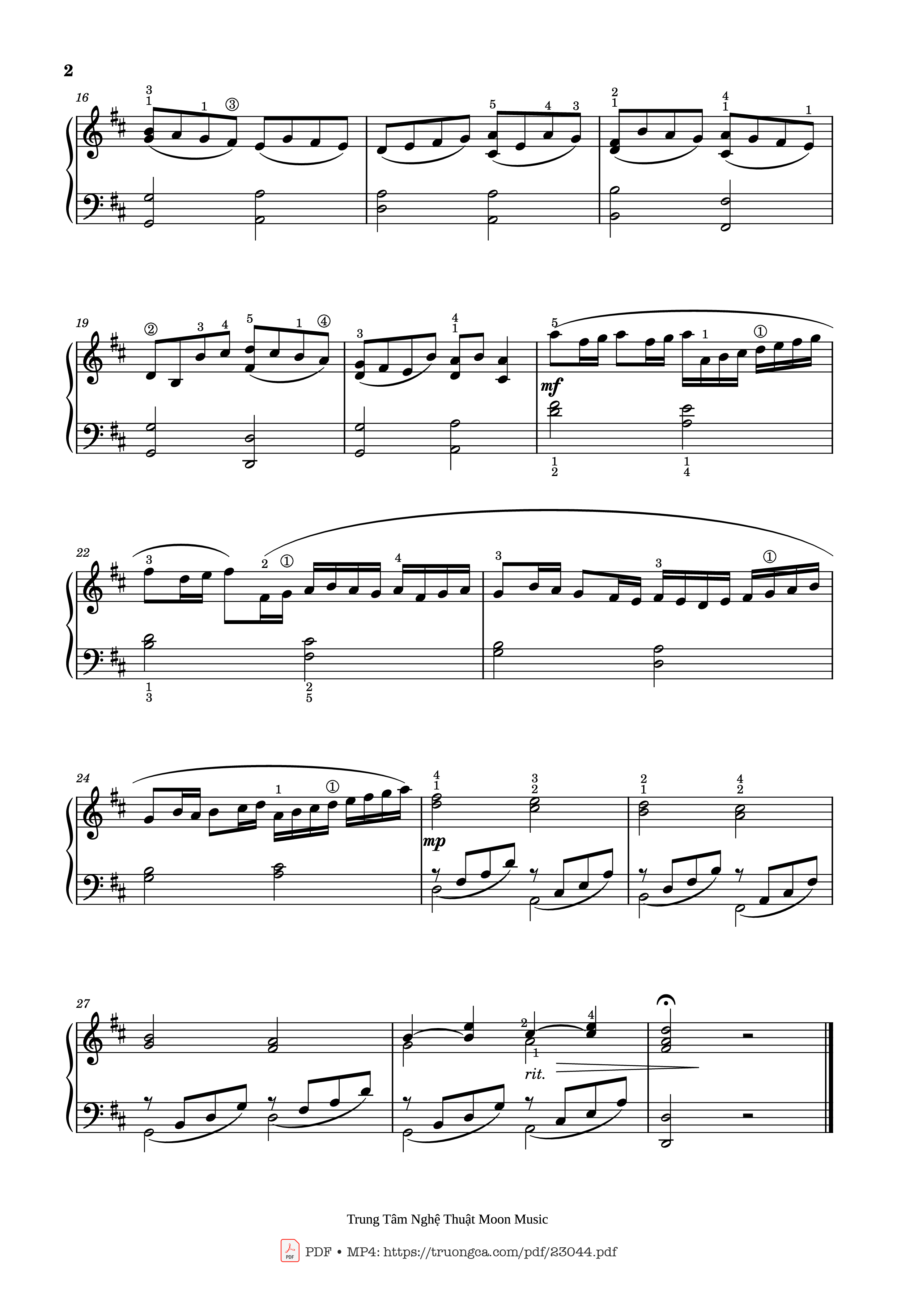 Page 2 of the piano sheet music PDF – Canon in D Piano Easy with finger numbers by Martha Loan