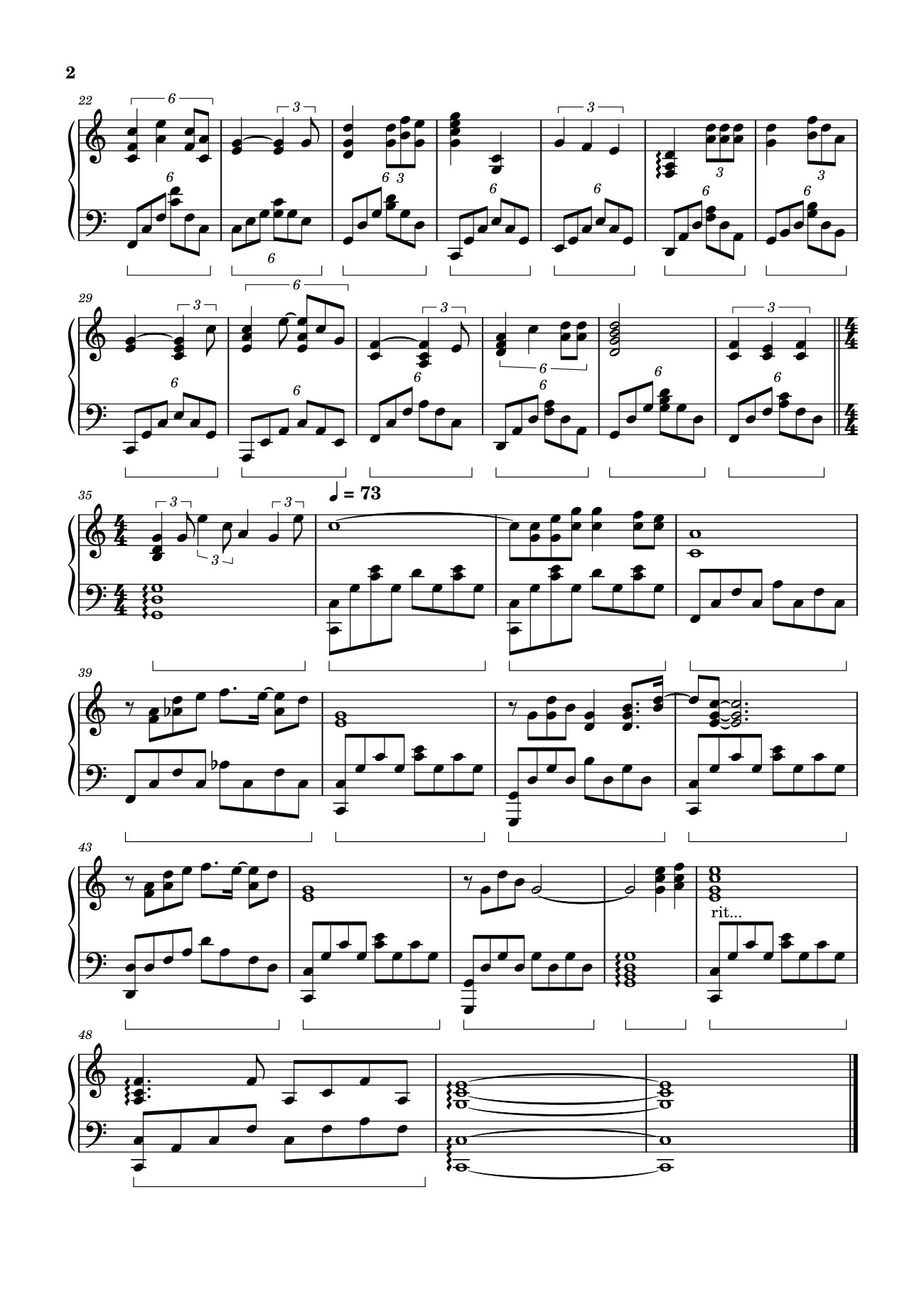 Page 2 of the piano sheet music PDF – Nắng Thuỷ Tinh Sheet Piano by Trịnh Công Sơn