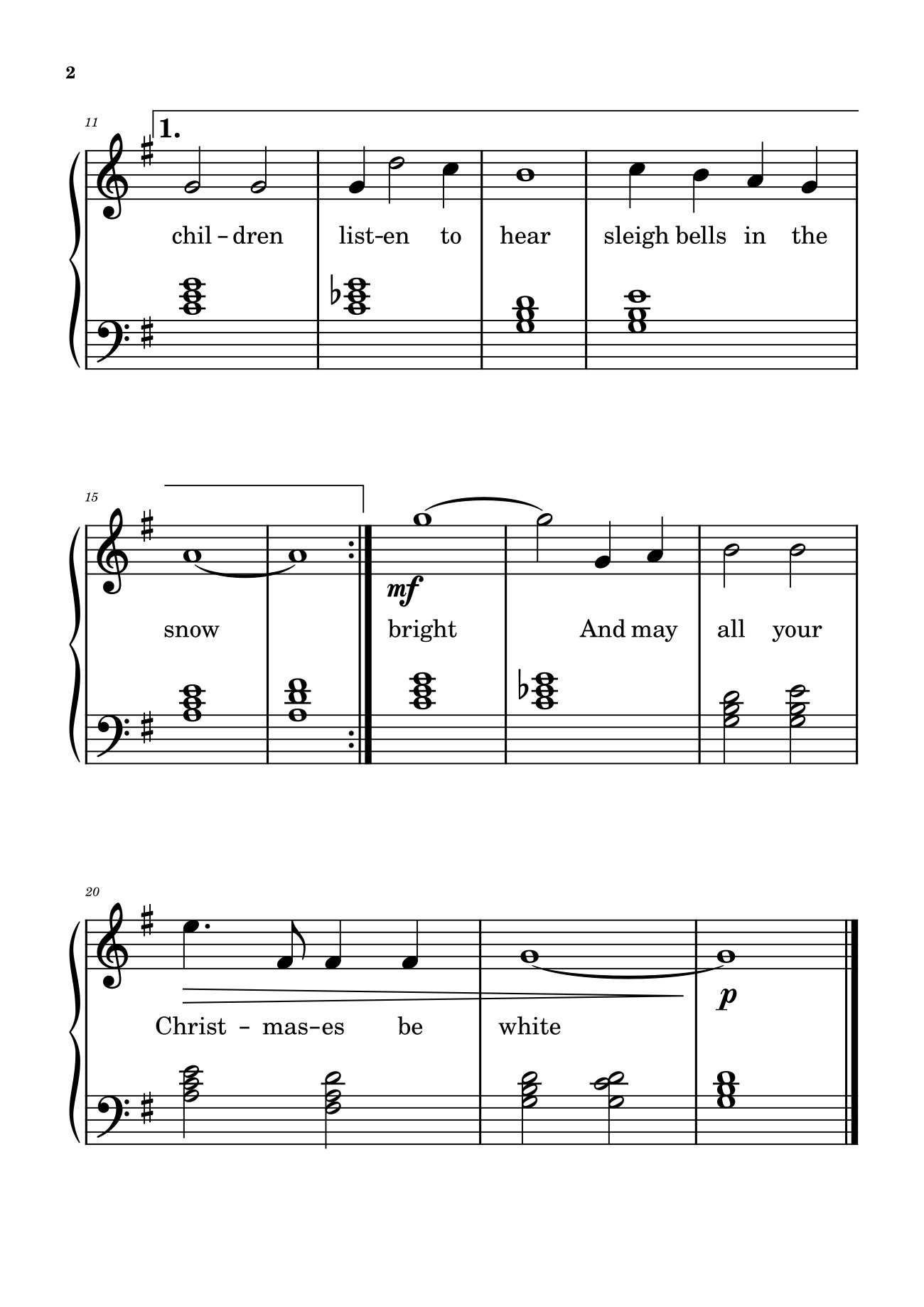 Page 2 of the piano sheet music PDF – White Christmas Sheet Piano by Bing Crosby