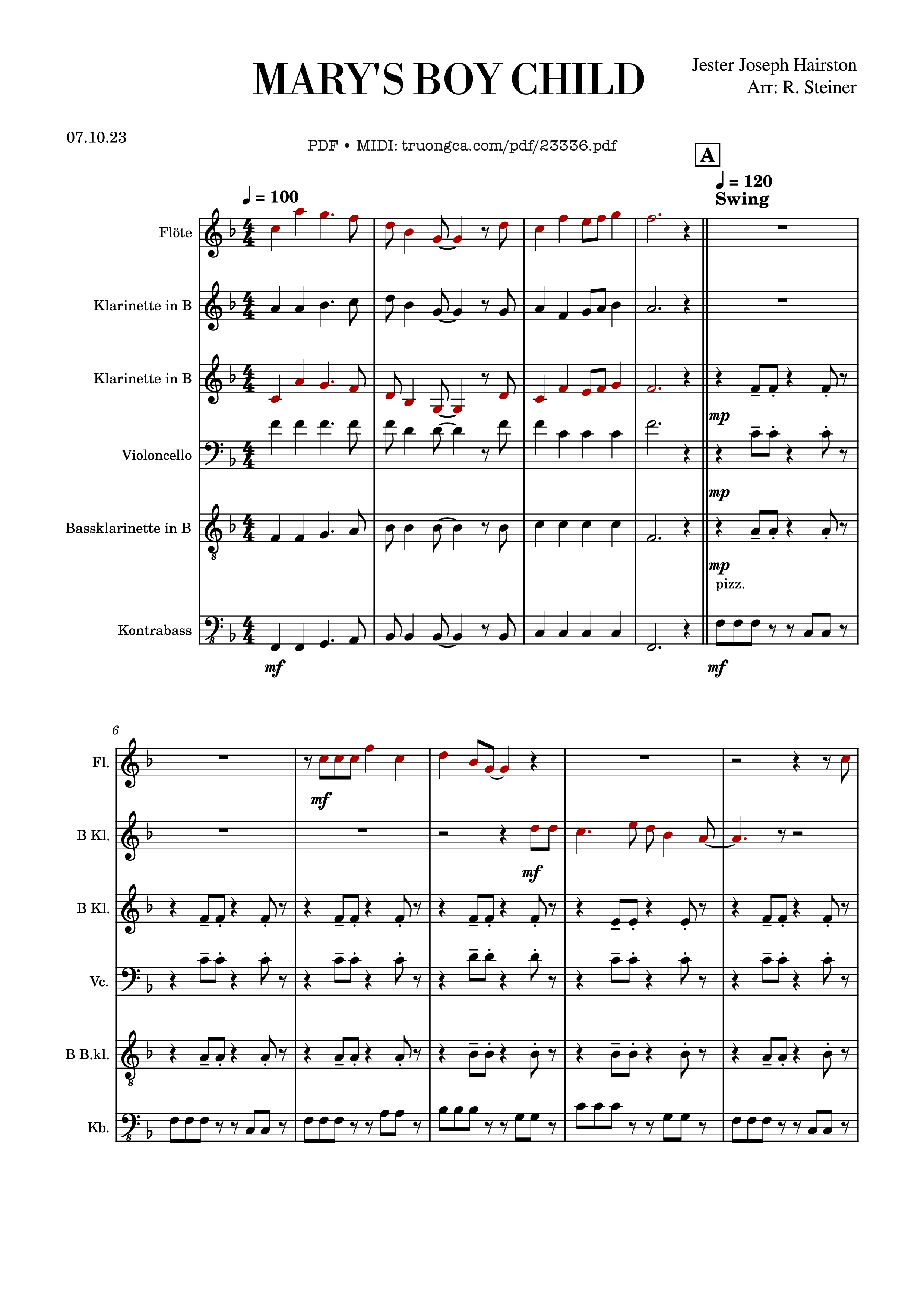 Page 1 of the piano sheet music PDF – Mary