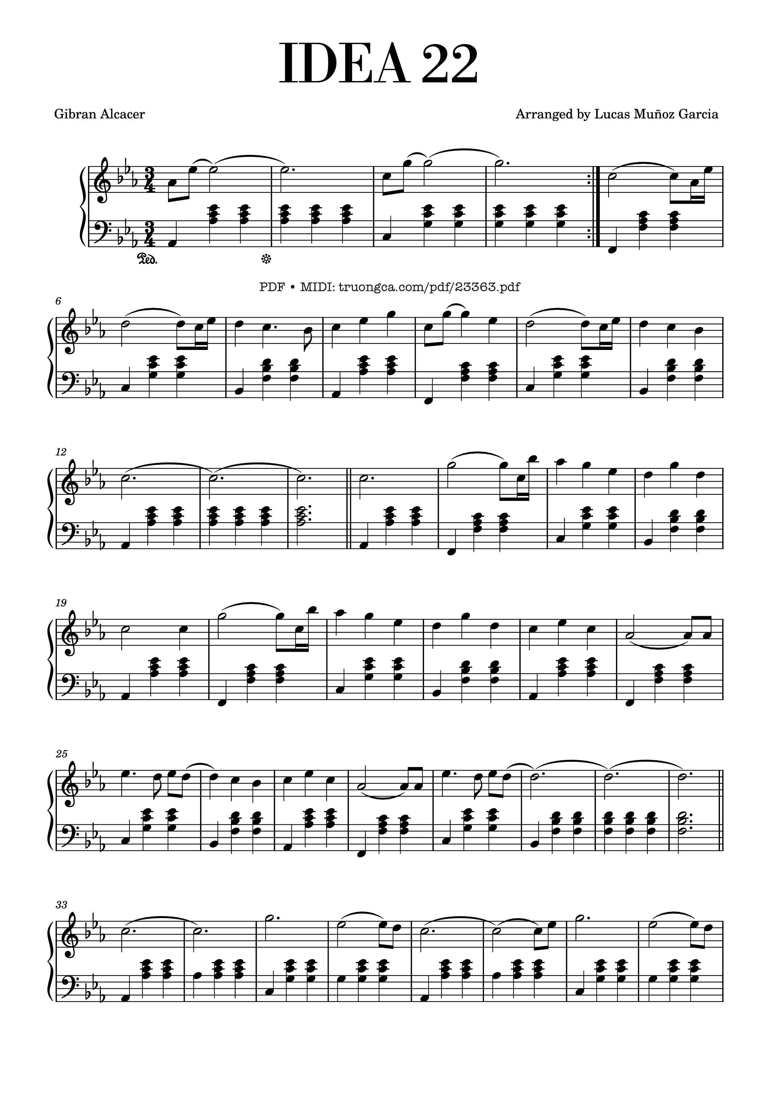 Page 1 of the piano sheet music PDF – Idea 22 Sheet Piano by Gibran Alcocer