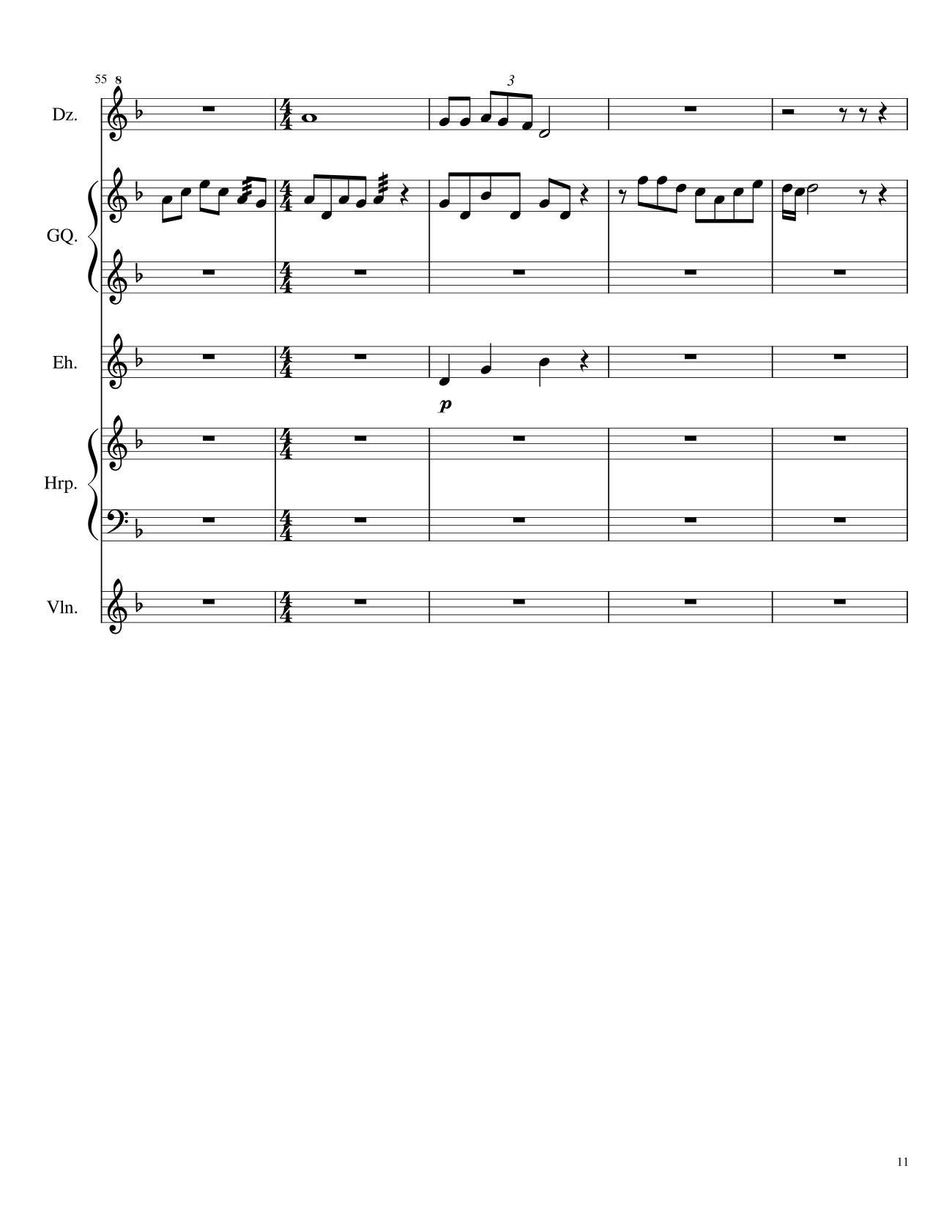 Page 11 of the piano sheet music PDF – Traditional Chinese Music Sheet Violin by TheLight OI