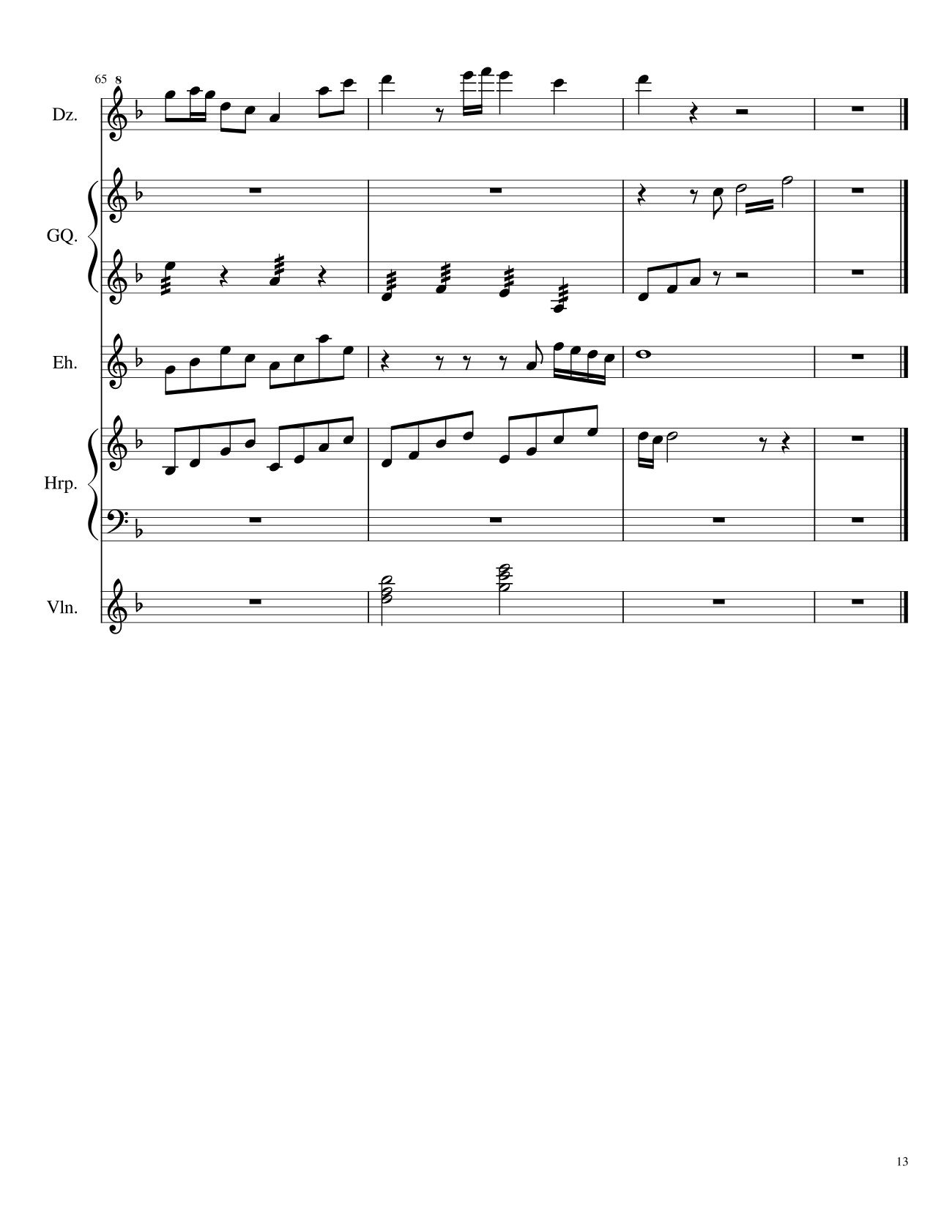 Page 13 of the piano sheet music PDF – Traditional Chinese Music Sheet Violin by TheLight OI