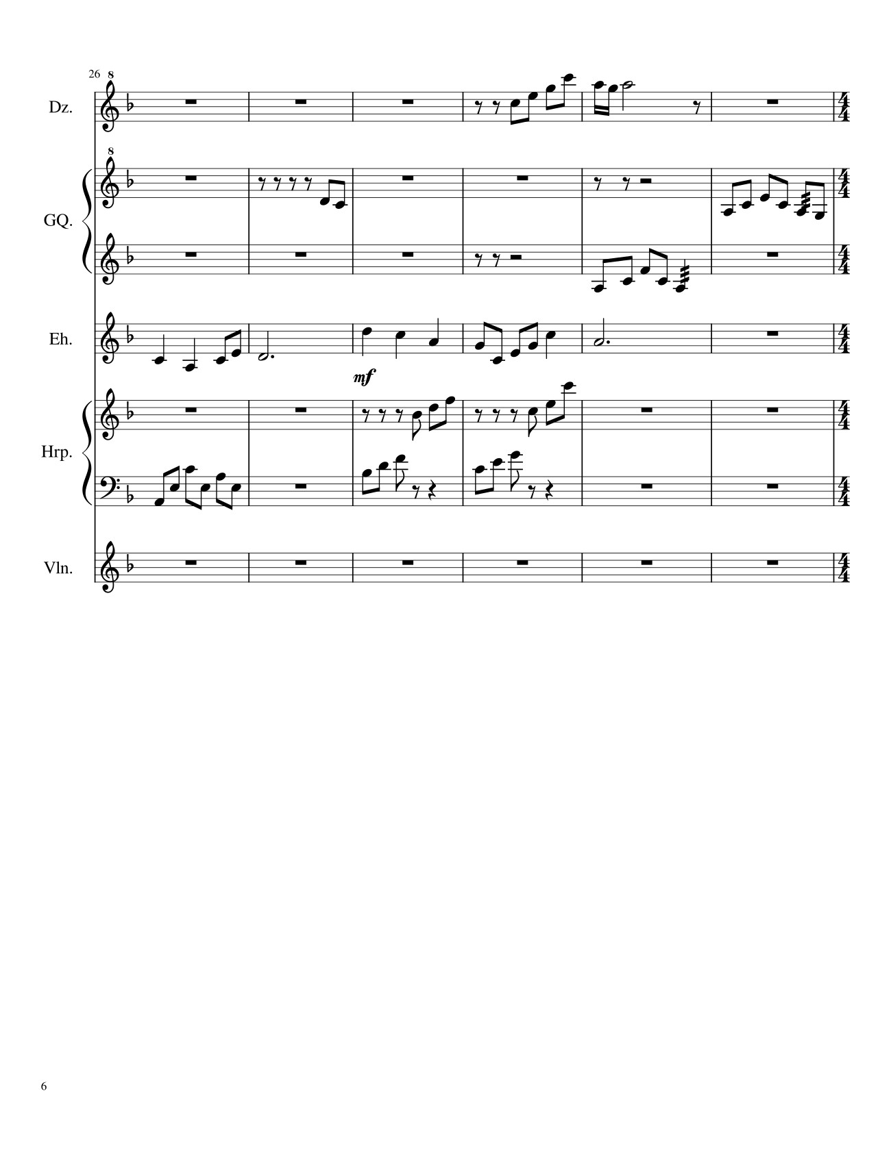 Page 6 of the piano sheet music PDF – Traditional Chinese Music Sheet Violin by TheLight OI