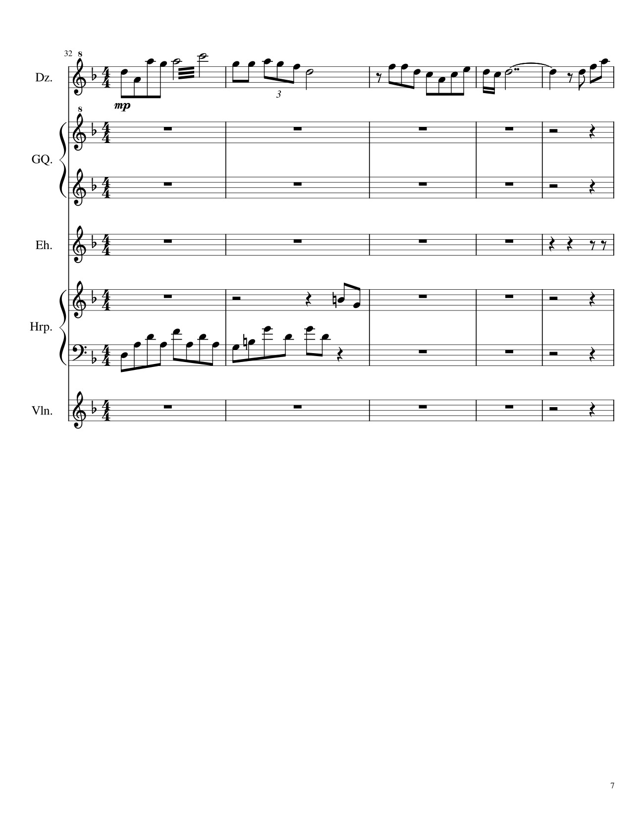 Page 7 of the piano sheet music PDF – Traditional Chinese Music Sheet Violin by TheLight OI
