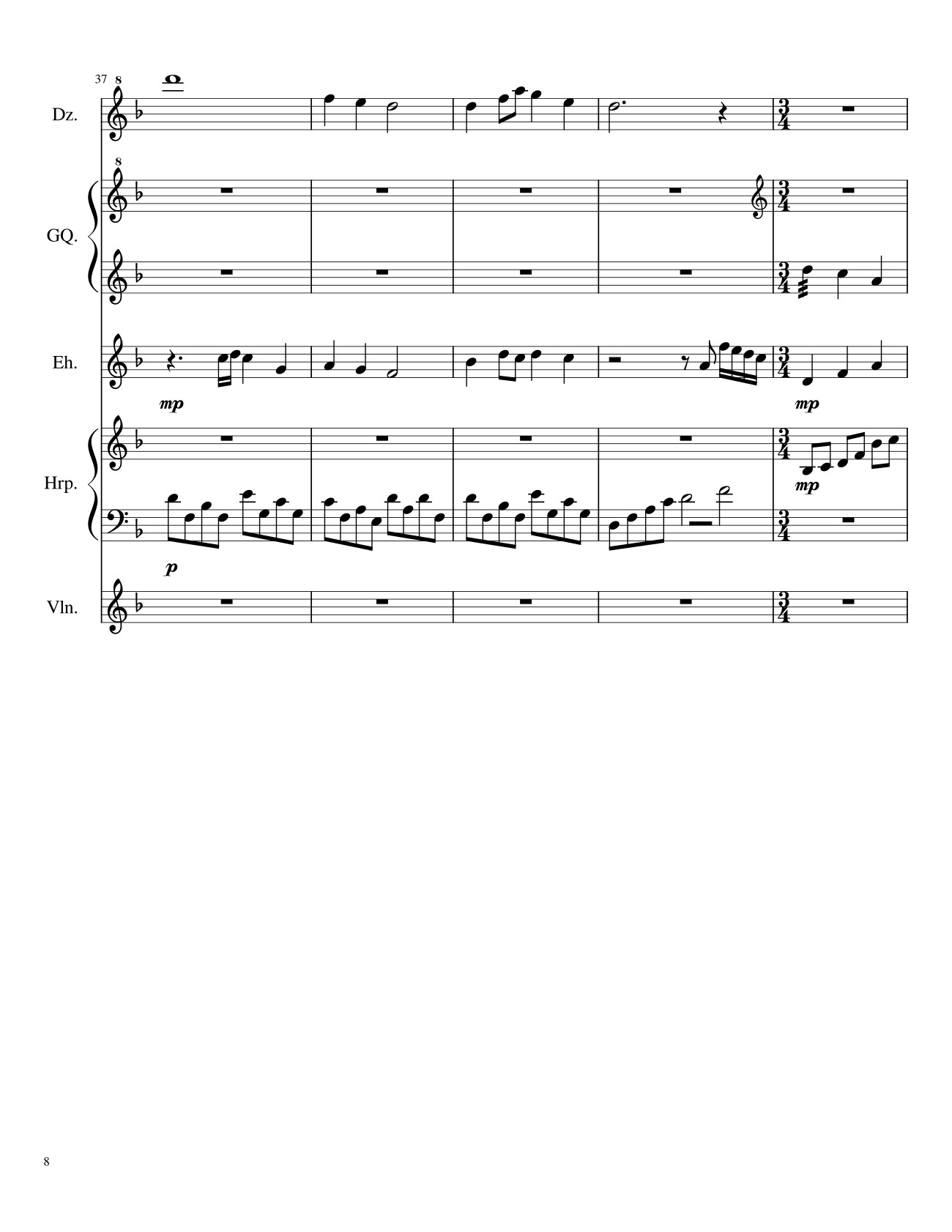 Page 8 of the piano sheet music PDF – Traditional Chinese Music Sheet Violin by TheLight OI