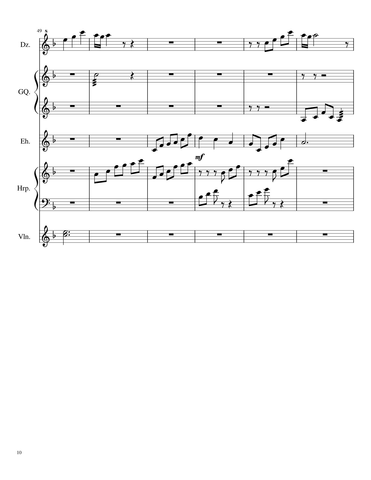 Page 10 of the piano sheet music PDF – Traditional Chinese Music Sheet Violin by TheLight OI