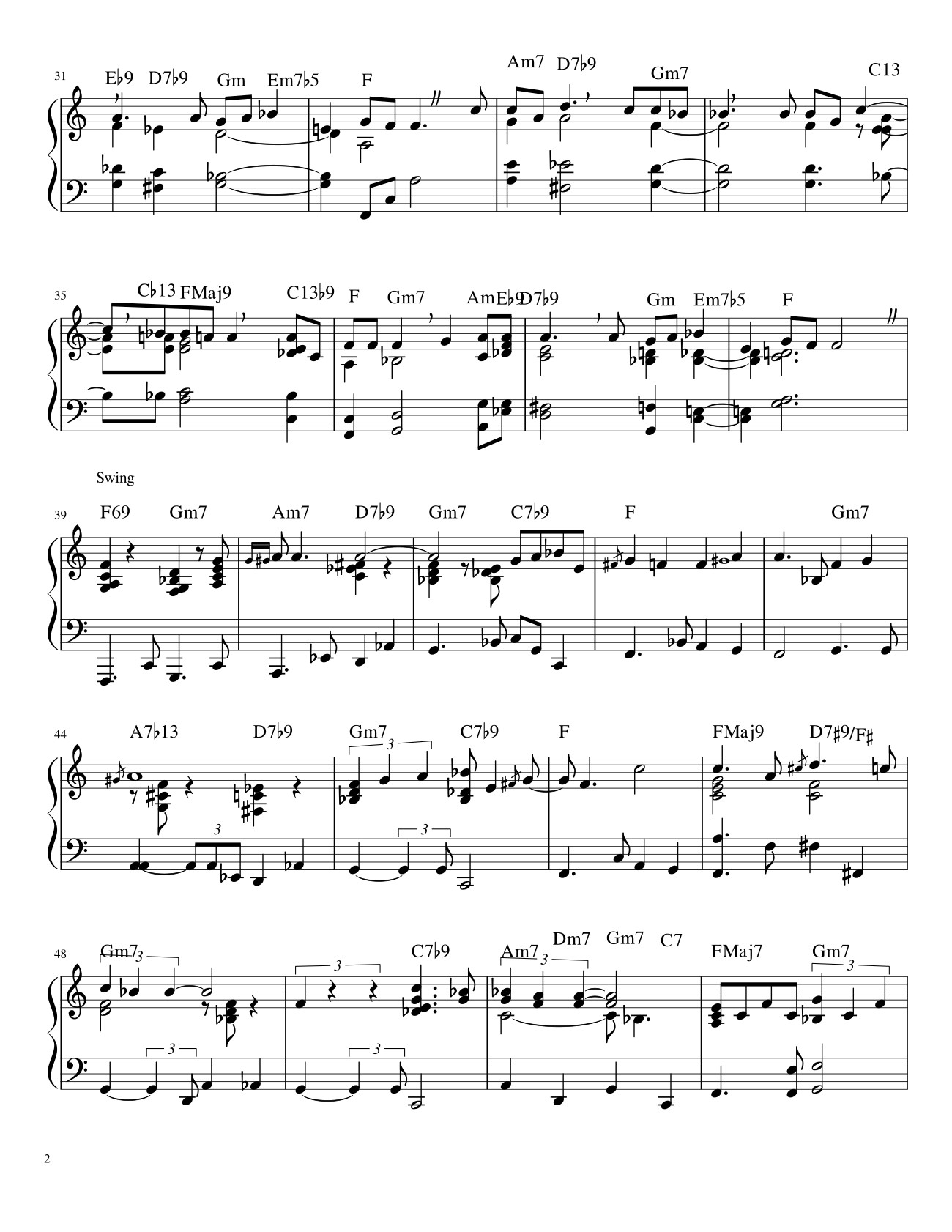 Page 2 of the piano sheet music PDF – Chirstmas Music Mashup Sheet Piano by Bapokin