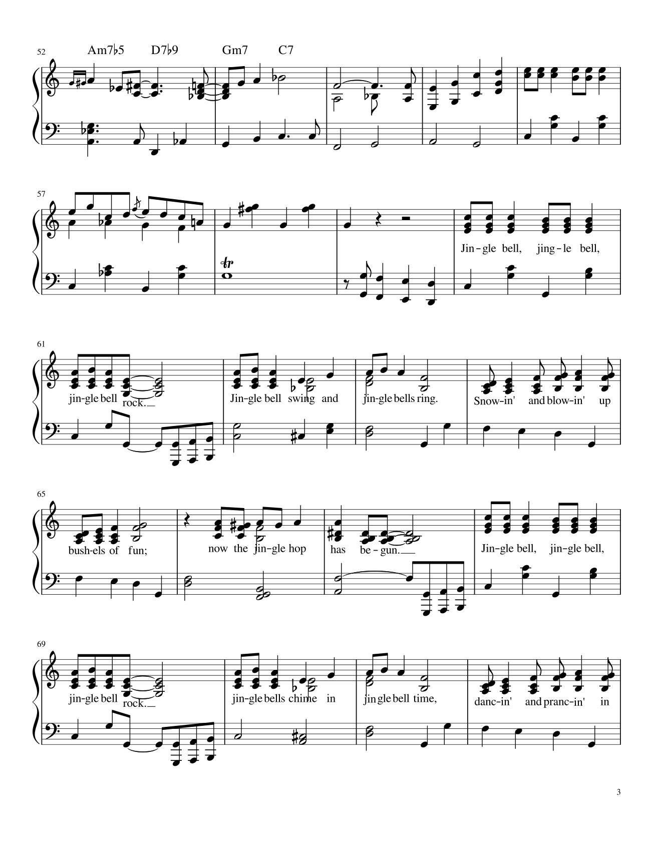Page 3 of the piano sheet music PDF – Chirstmas Music Mashup Sheet Piano by Bapokin