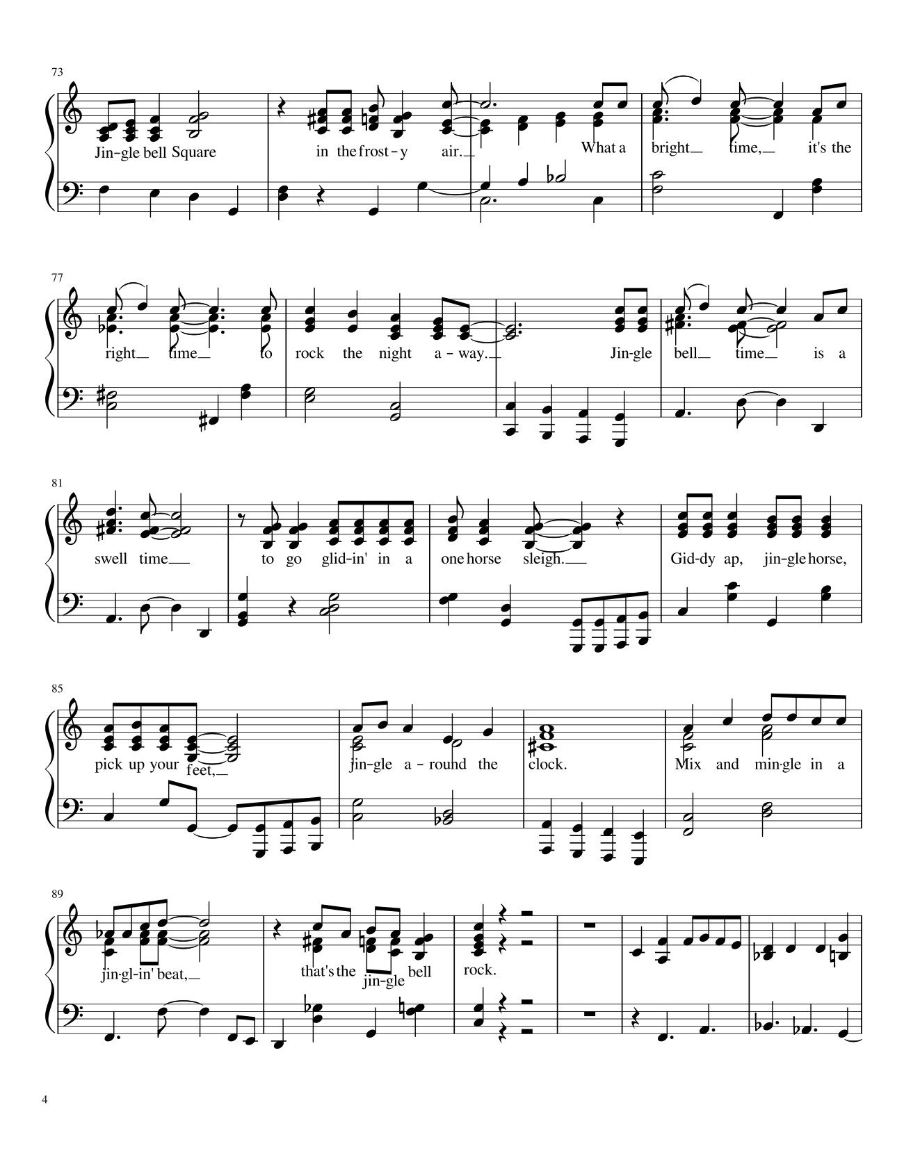 Page 4 of the piano sheet music PDF – Chirstmas Music Mashup Sheet Piano by Bapokin