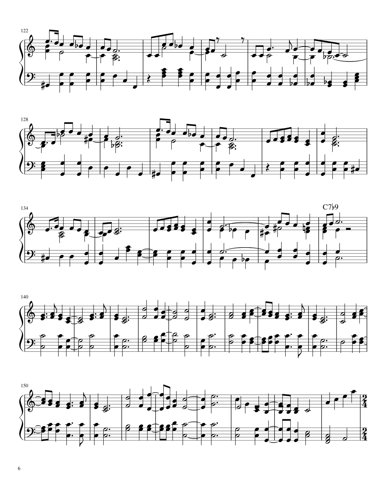Page 6 of the piano sheet music PDF – Chirstmas Music Mashup Sheet Piano by Bapokin