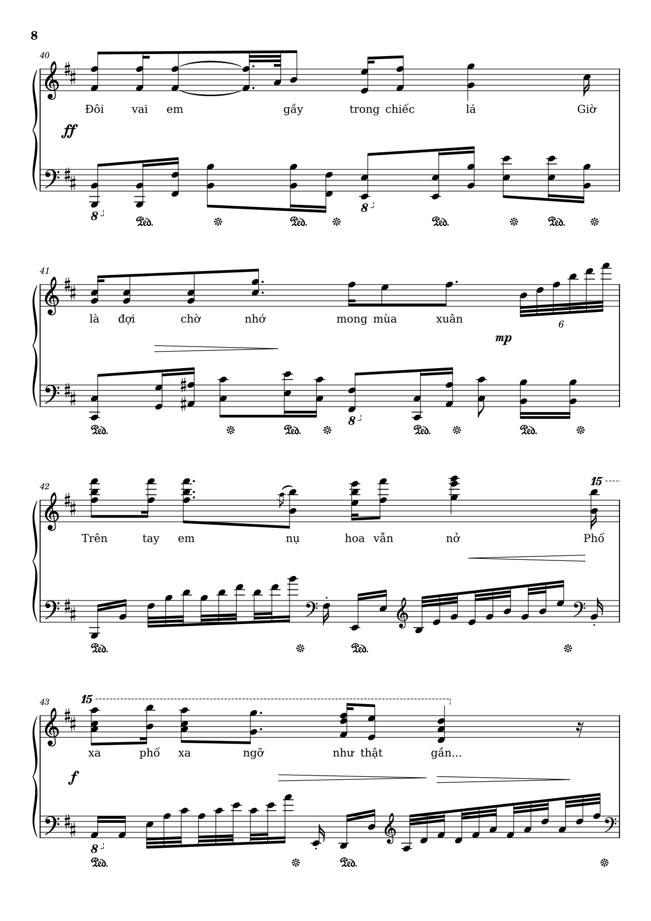 Page 8 of the piano sheet music PDF – Phố xa Sheet Piano by Lê Quốc Thắng