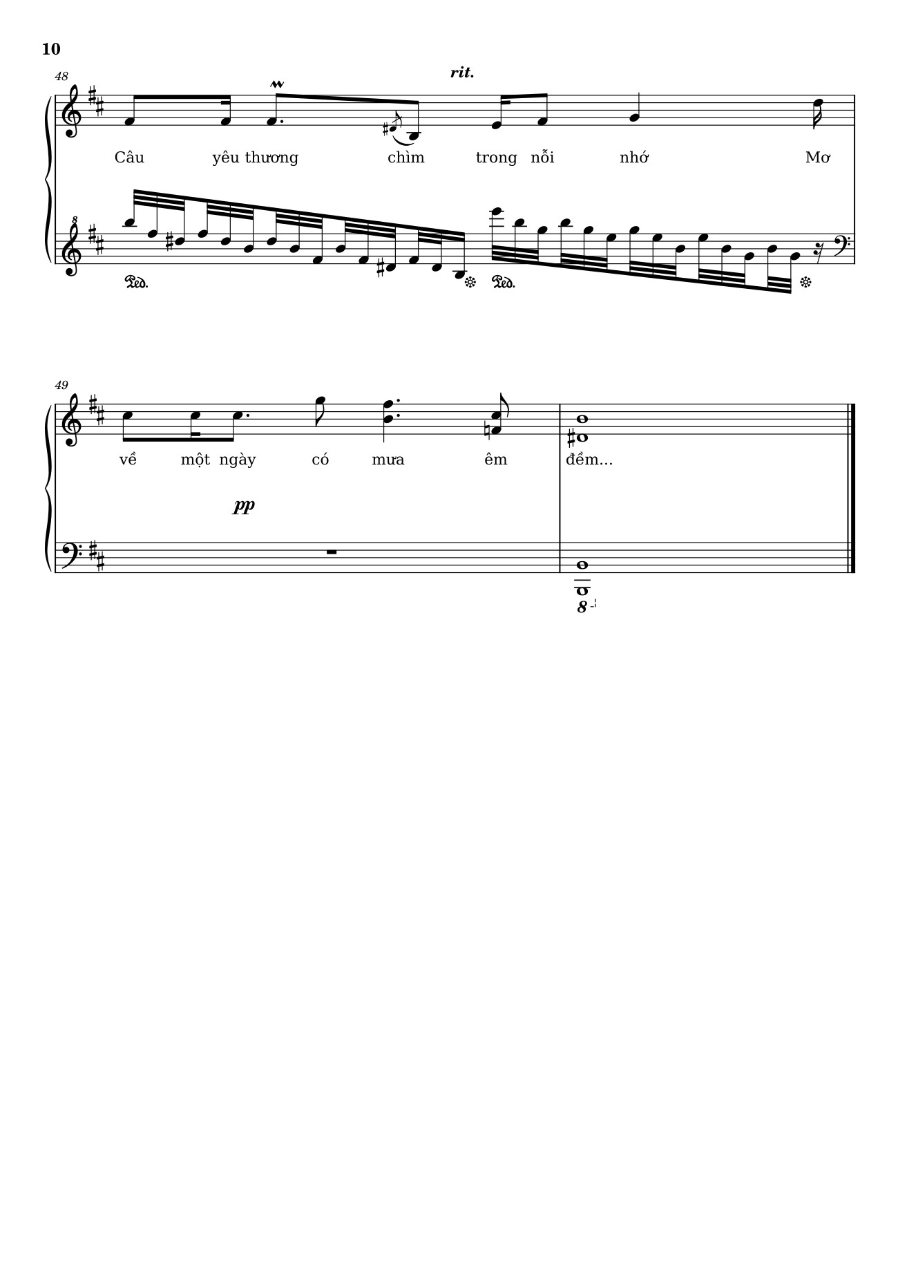 Page 10 of the piano sheet music PDF – Phố xa Sheet Piano by Lê Quốc Thắng