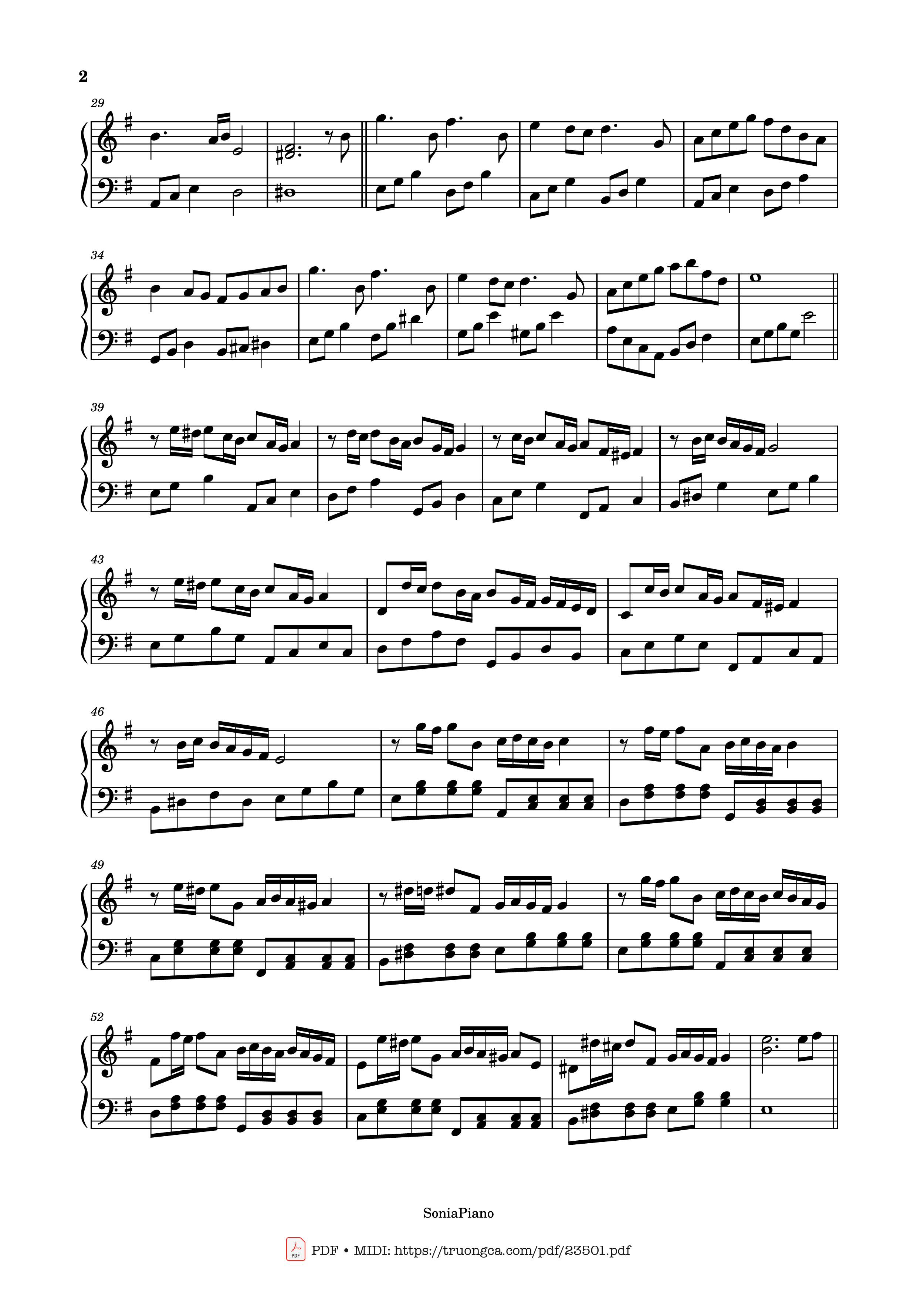 Page 2 of the piano sheet music PDF Piano – A Town With An Ocean View Piano (Easy) by Joe Hisaishi