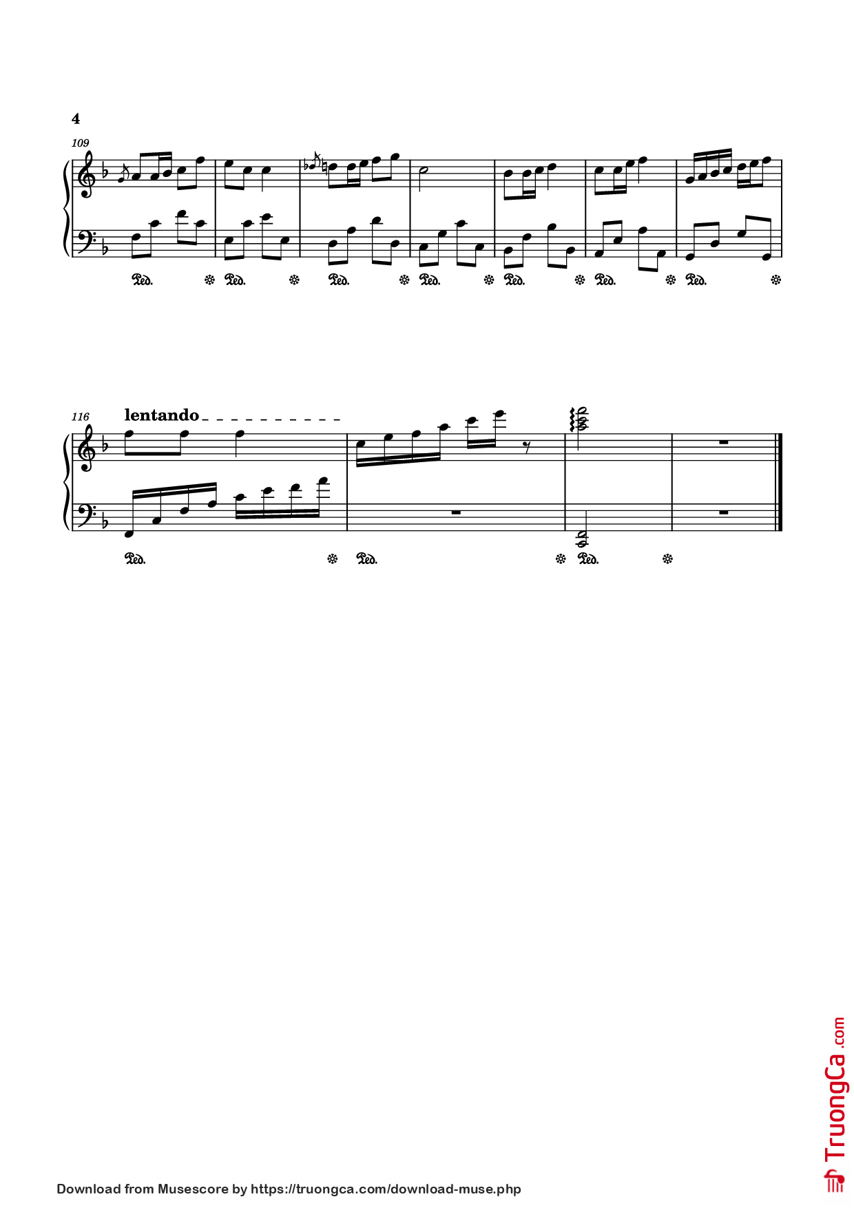 Page 4 of the piano sheet music PDF – Ngày Xuân Long Phụng Sum Vầy Mix Đi Về Nhà Piano by Quang Huy