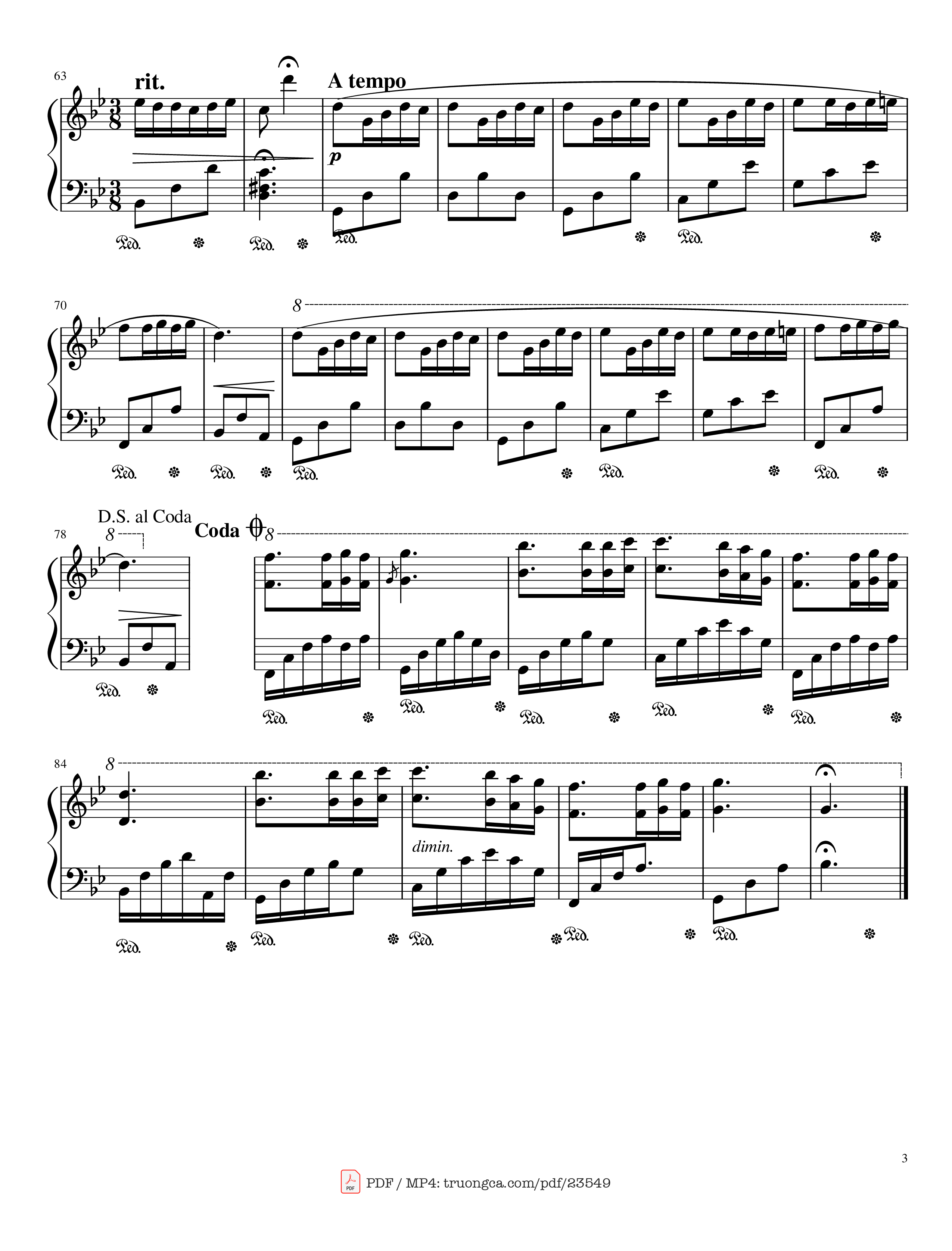 Page 3 of the piano sheet music PDF – Mariage d