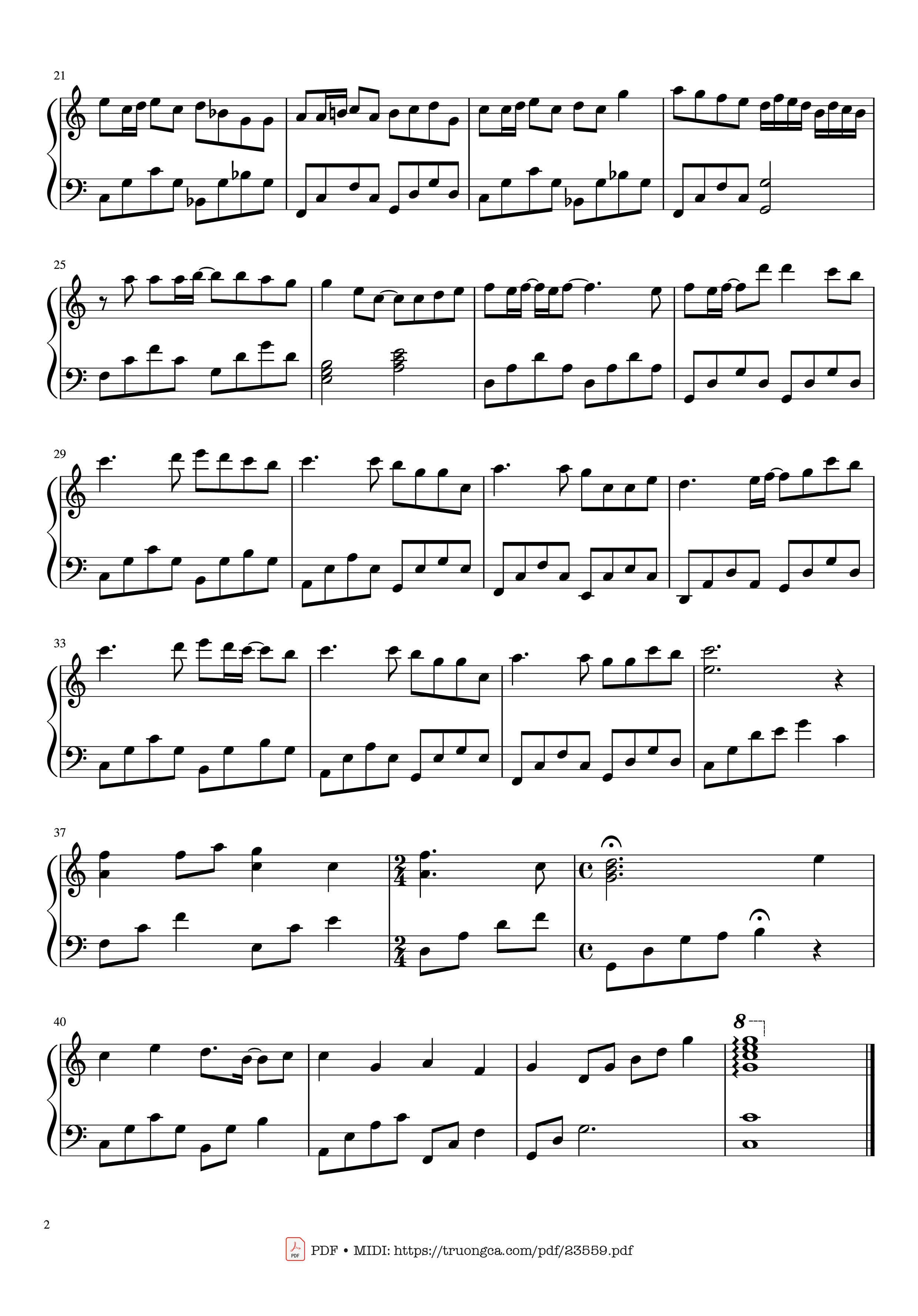 Page 2 of the piano sheet music PDF – Proud Of You Sheet Piano by Aima Napoletana