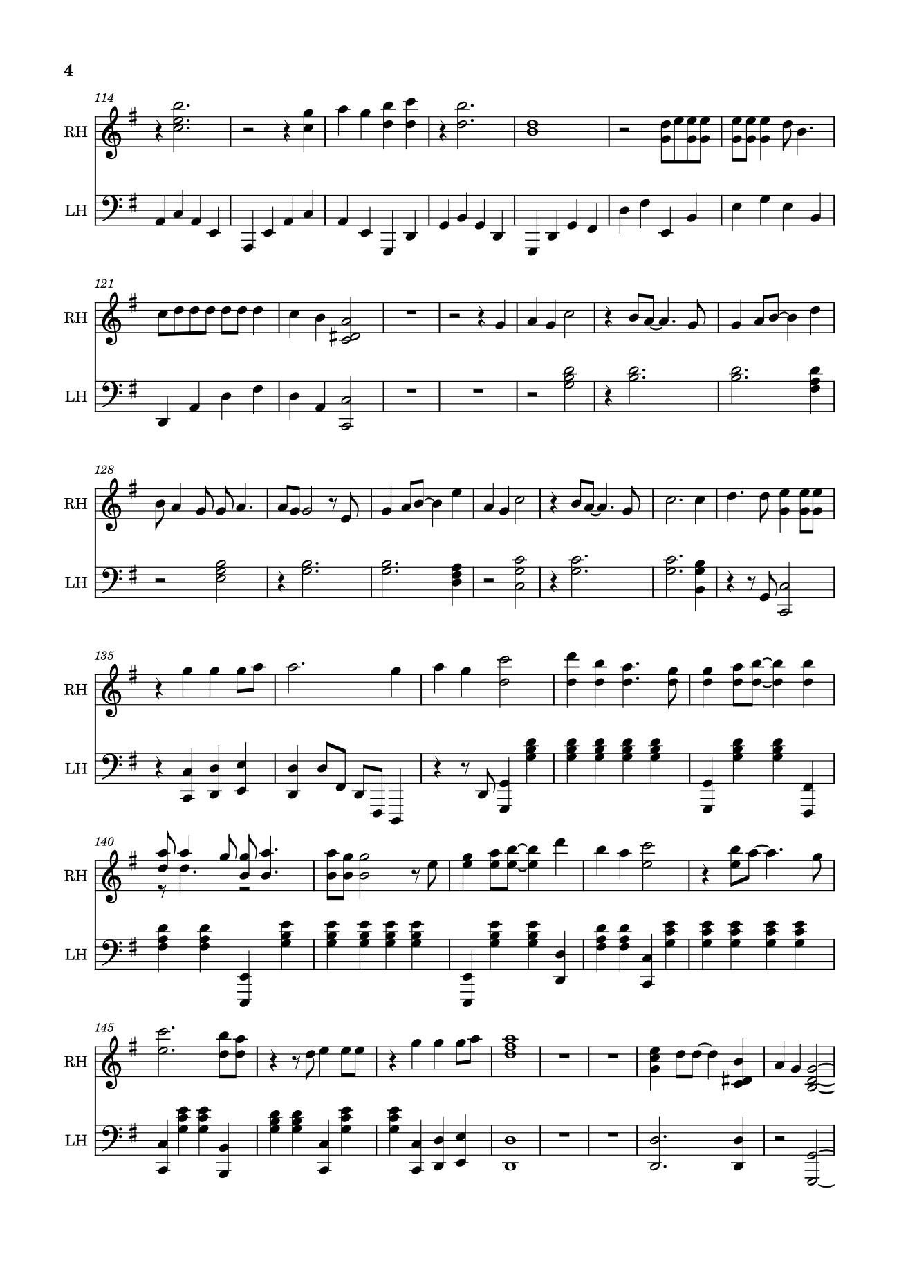 Page 4 of the piano sheet music PDF Piano – Number One Girl Sheet Piano by Rosé