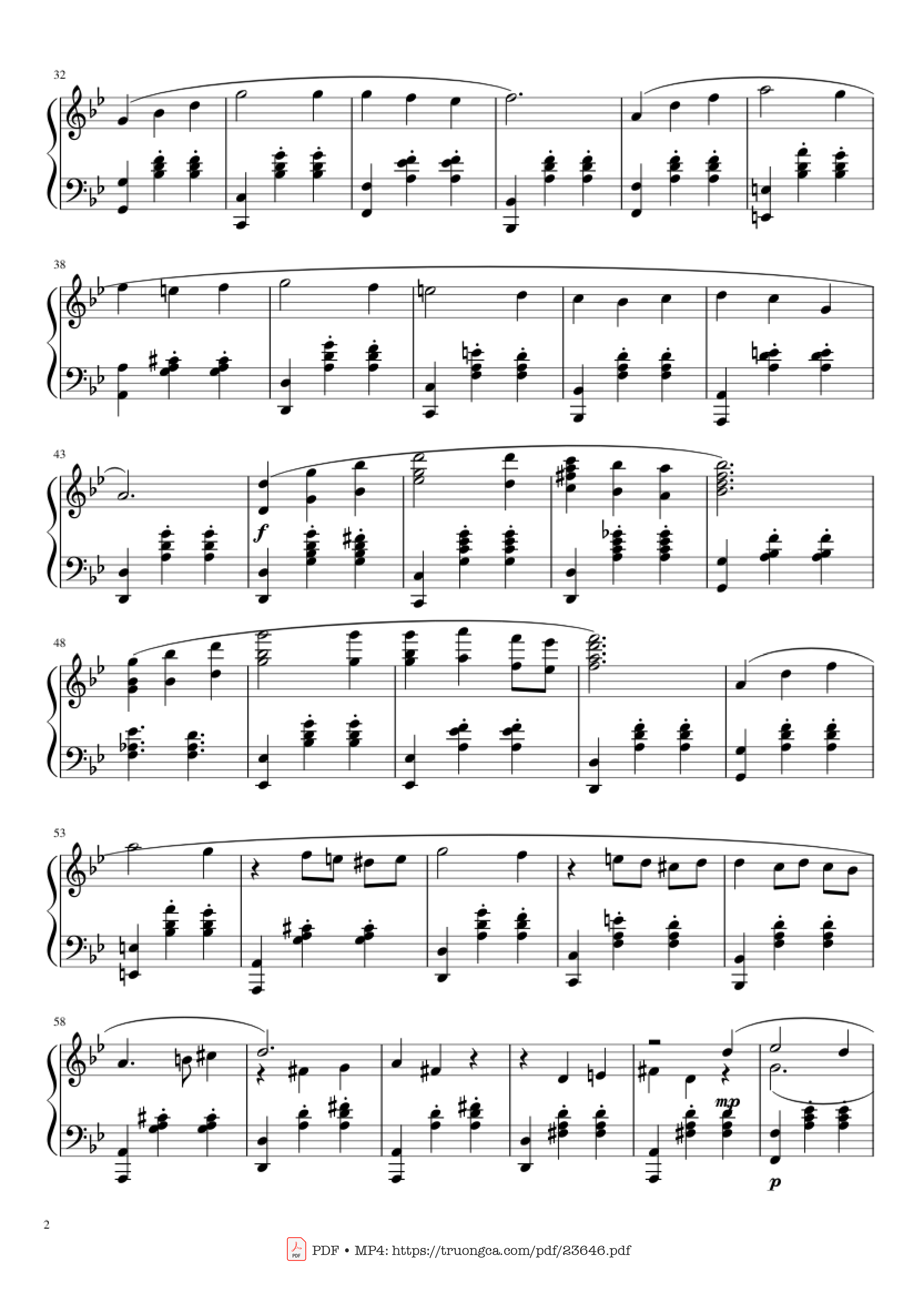 Page 2 of the piano sheet music PDF – Howl