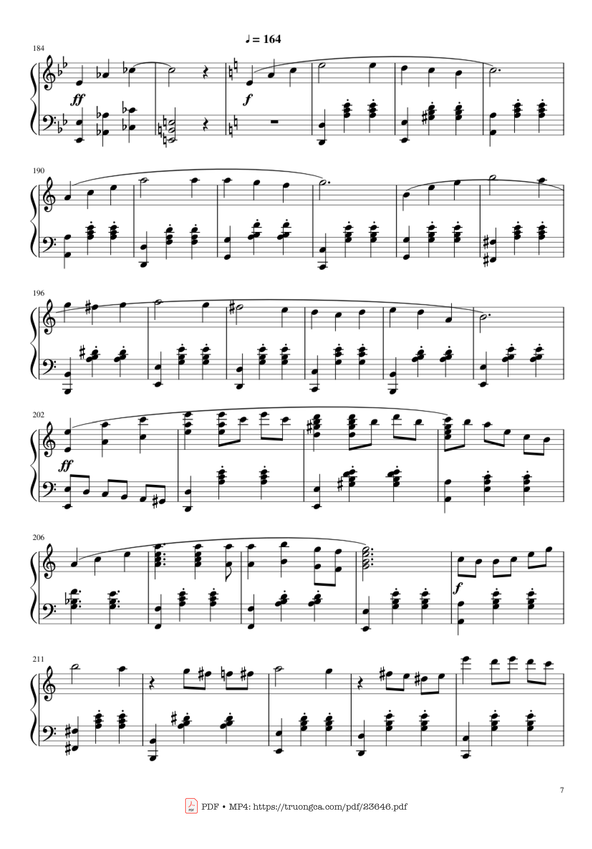 Page 7 of the piano sheet music PDF – Howl