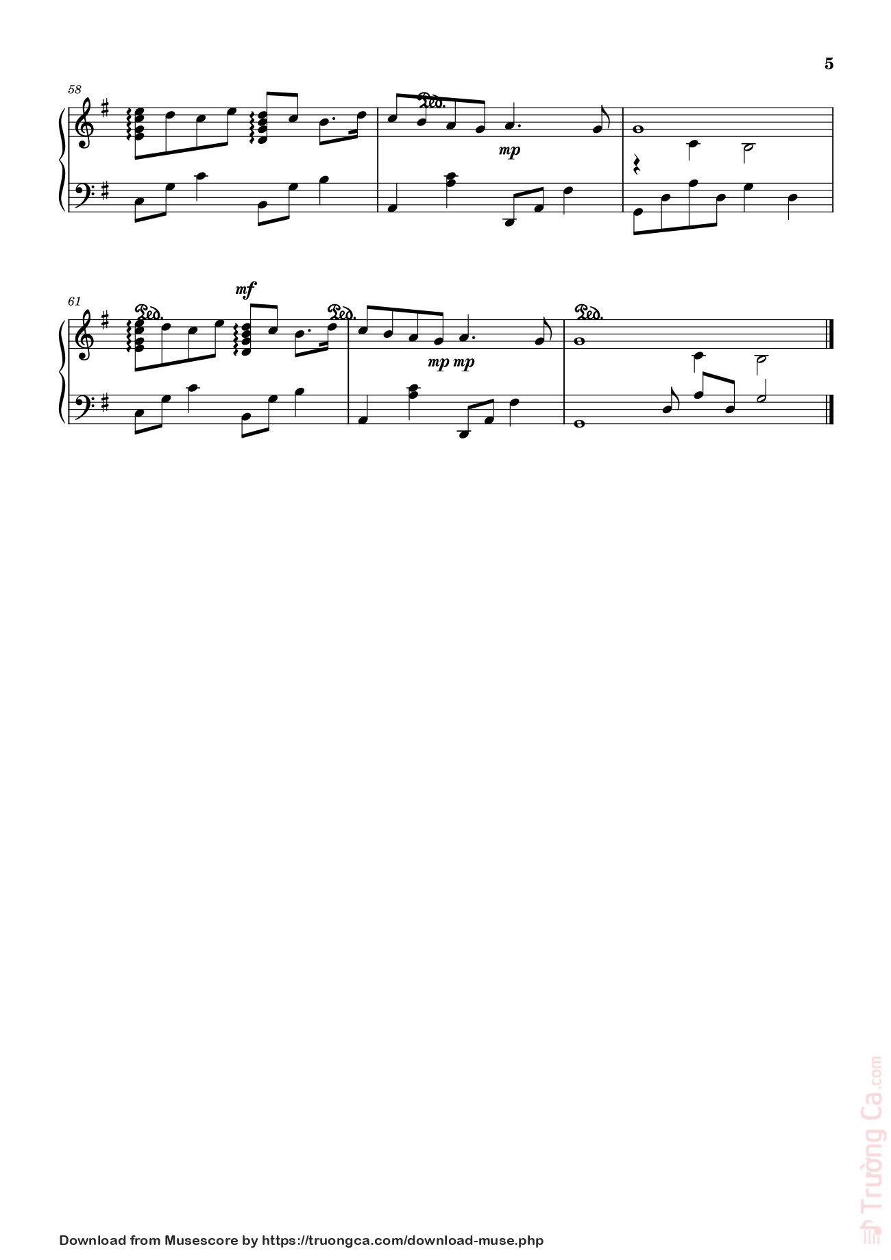 Page 5 of the piano sheet music PDF – TẾT NÀY CON SẼ VỀ Sheet Piano by MinhThong8a1