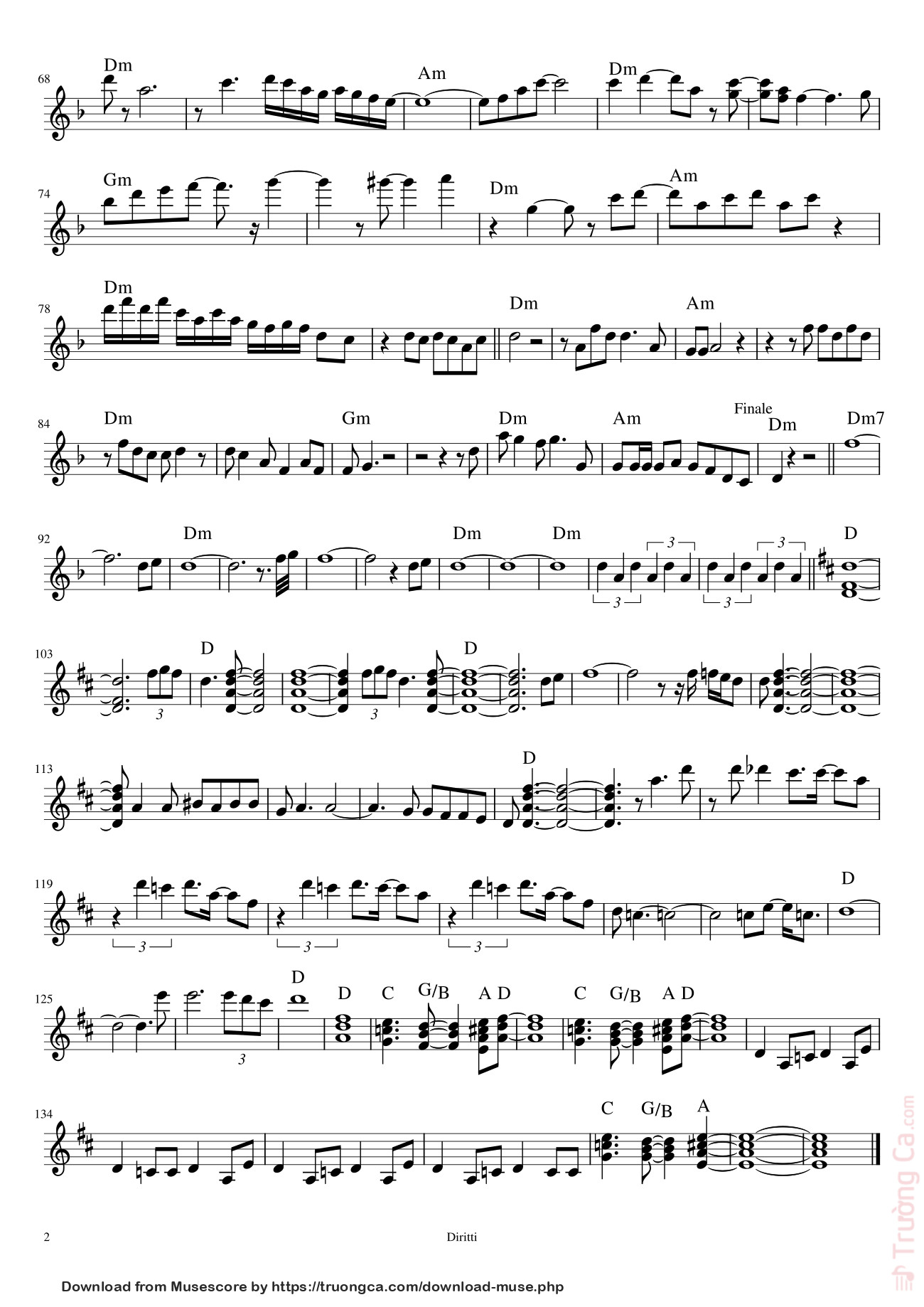Page 2 of the piano sheet music PDF – Black Magic Woman by Santana