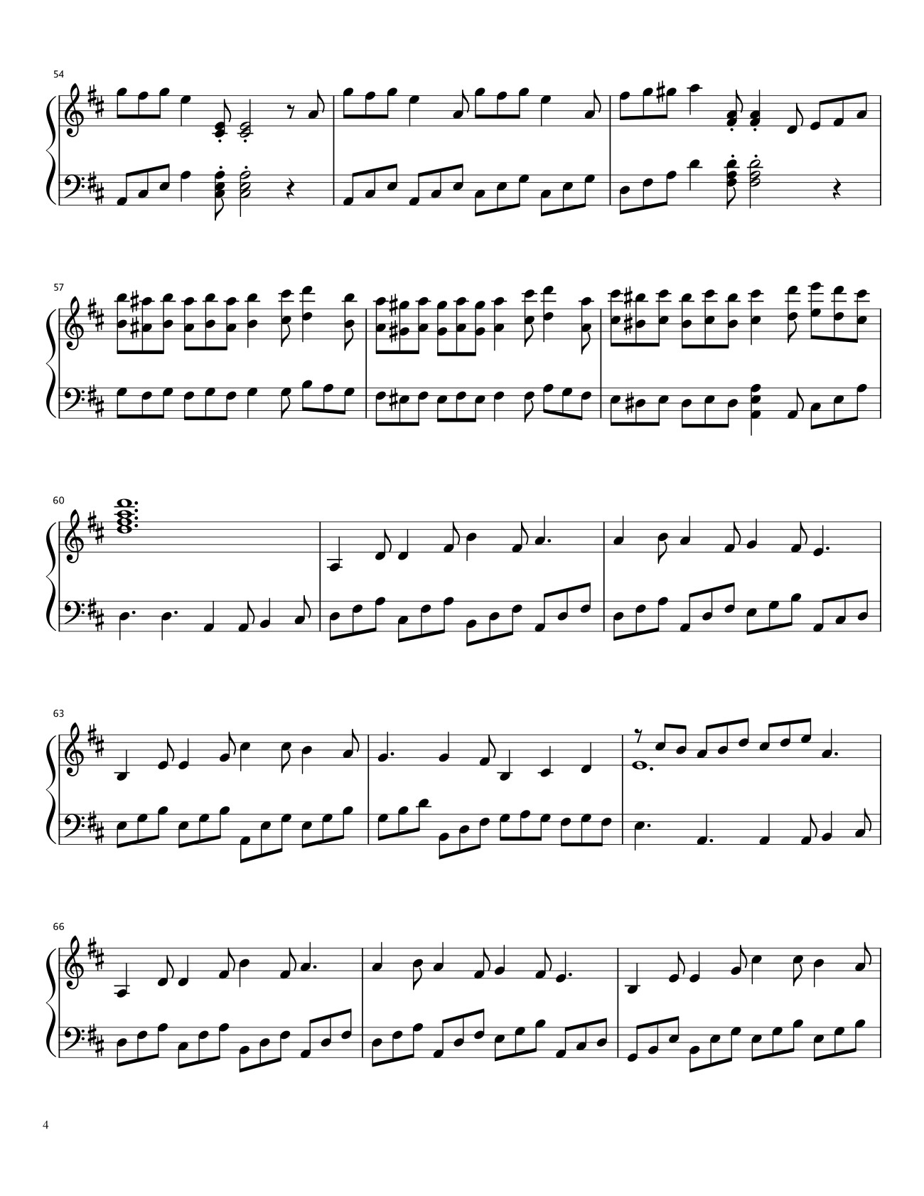 Page 4 of the piano sheet music PDF – Doraemon no Uta Sheet Piano by Vũ Dũng